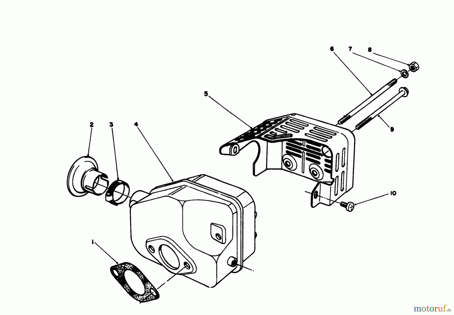 Toro Neu Mowers, Walk-Behind Seite 1 20106 - Toro Lawnmower, 1992 (2000001-2999999) MUFFLER ASSEMBLY (ENGINE NO. 47PM1-2)