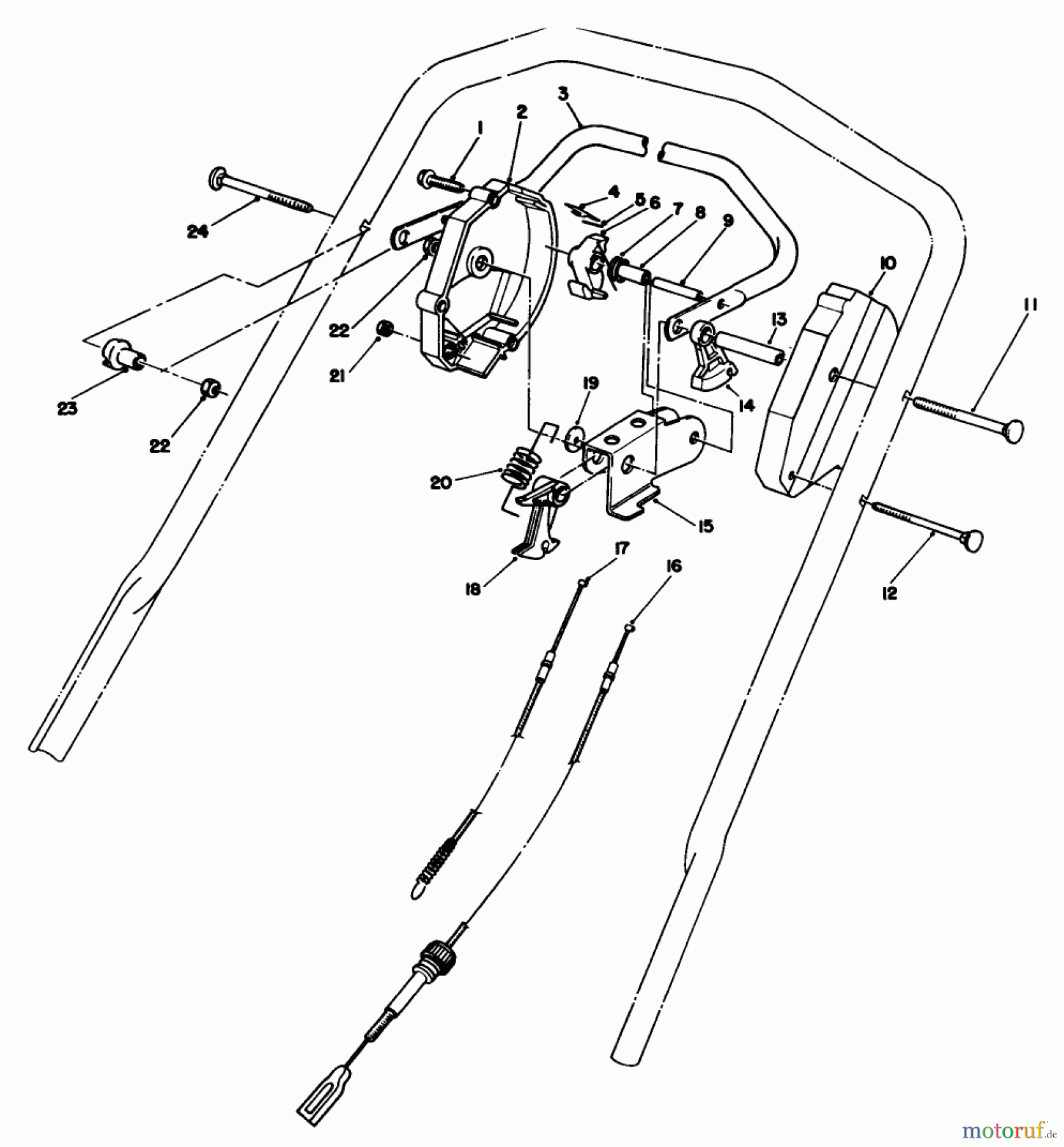 Toro Neu Mowers, Walk-Behind Seite 1 20107 - Toro Lawnmower, 1991 (1000001-1999999) TRACTION CONTROL ASSEMBLY