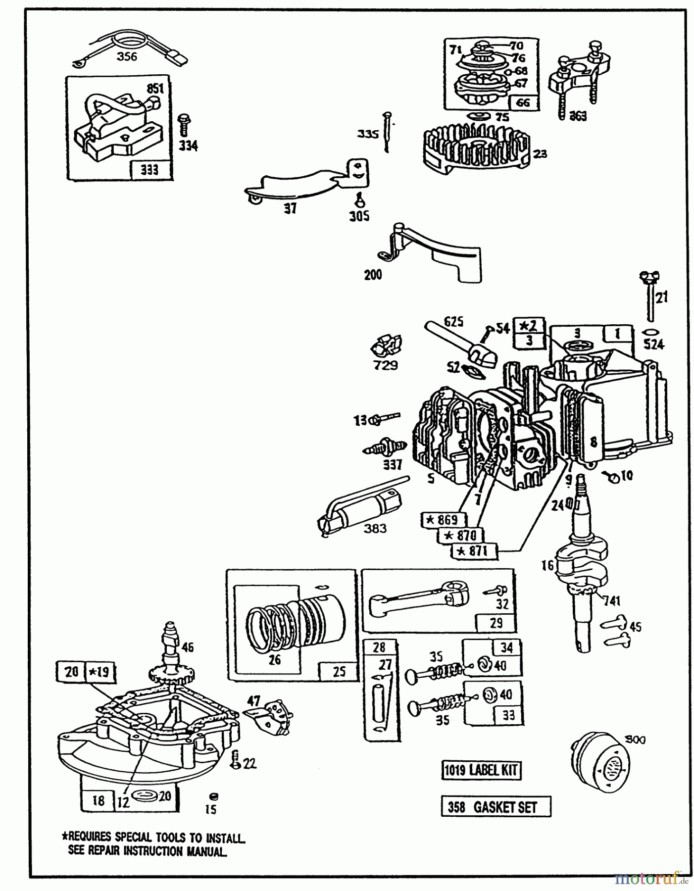 Toro Neu Mowers, Walk-Behind Seite 1 20180 - Toro Lawnmower, 1992 (2000001-2999999) ENGINE BRIGGS AND STRATTON MODEL 95902-3148-01 #1
