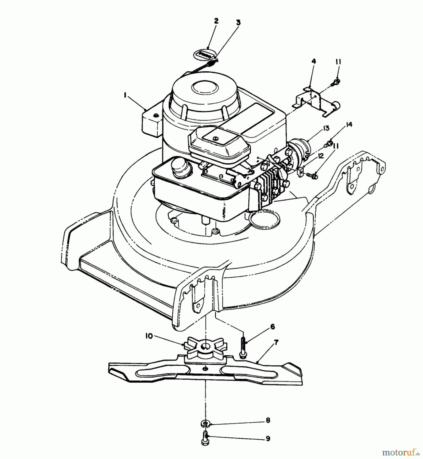 Toro Neu Mowers, Walk-Behind Seite 1 20182 - Toro Lawnmower, 1993 (39000001-39999999) ENGINE ASSEMBLY
