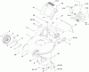 Toro 20192 - Super Bagger Lawn Mower, 2010 (310000001-310999999) Ersatzteile DECK HOUSING, FRONT WHEEL AND MULCH PLUG ASSEMBLY