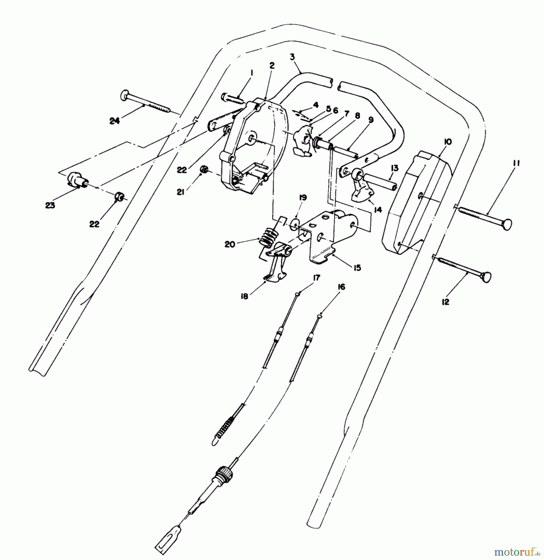 Toro Neu Mowers, Walk-Behind Seite 1 20210 - Toro Lawnmower, 1992 (2000001-2999999) TRACTION CONTROL ASSEMBLY