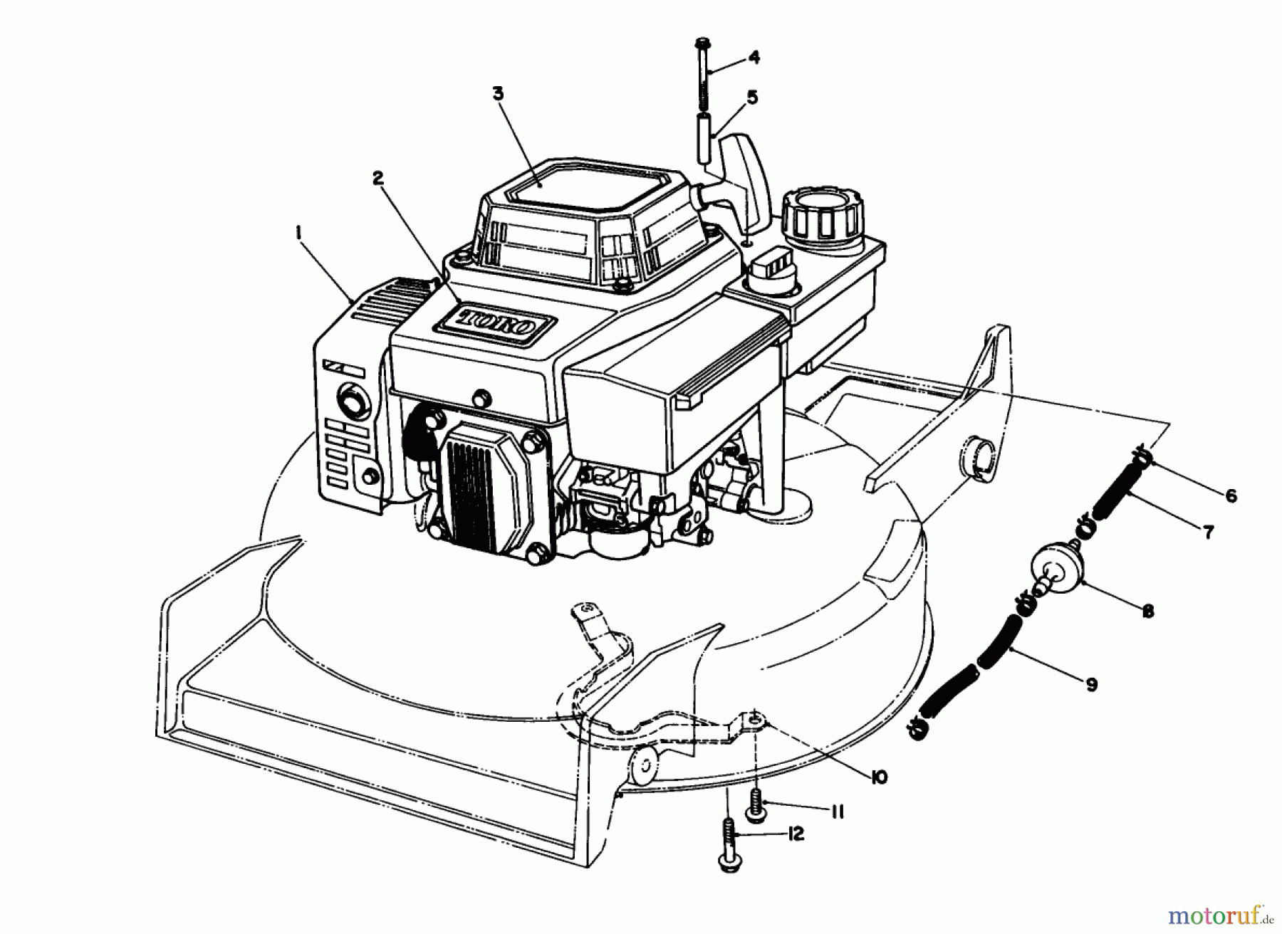 Toro Neu Mowers, Walk-Behind Seite 1 20211 - Toro Lawnmower, 1991 (1000001-1999999) ENGINE ASSEMBLY