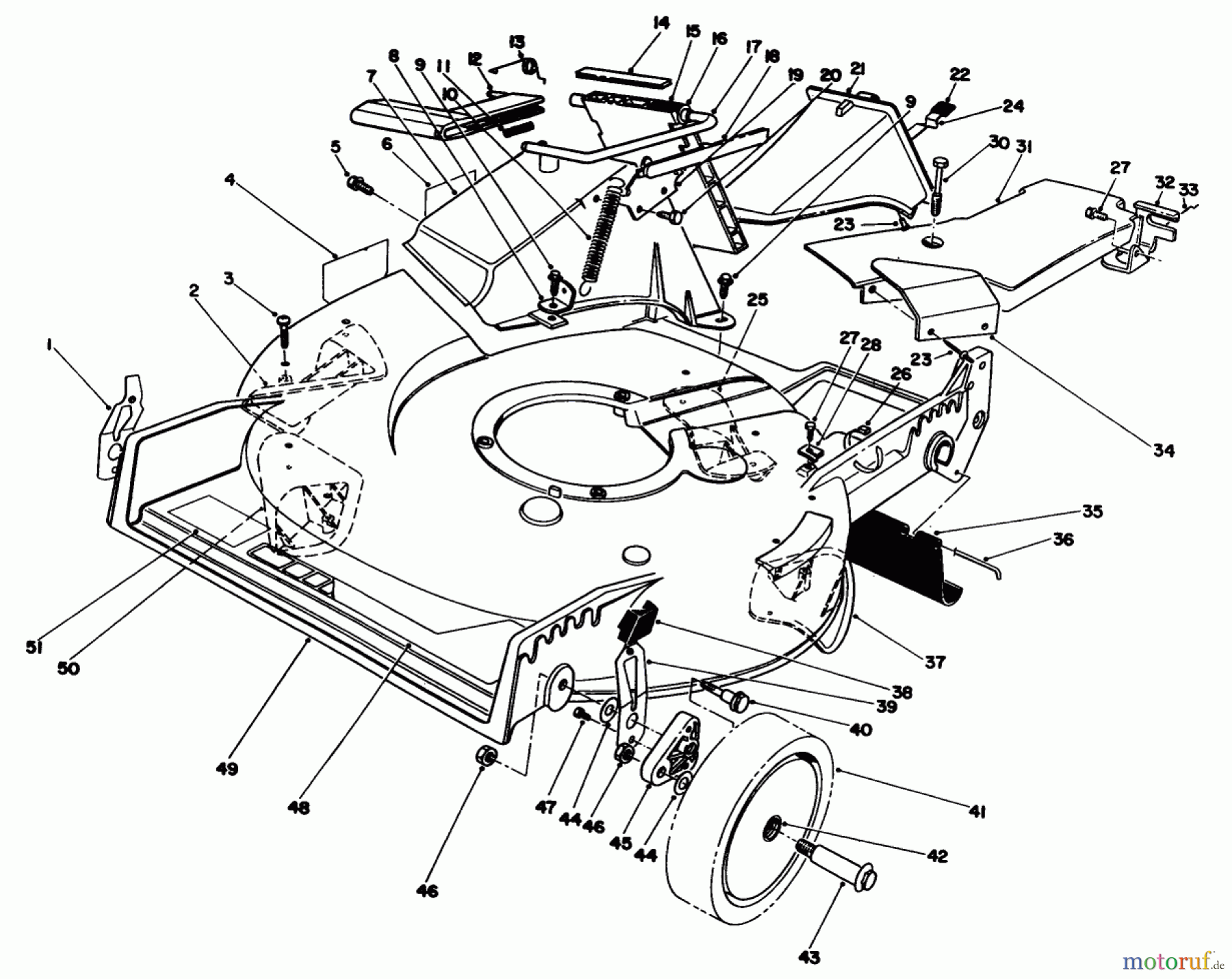  Toro Neu Mowers, Walk-Behind Seite 1 20214 - Toro Lawnmower, 1991 (1000001-1999999) HOUSING ASSEMBLY