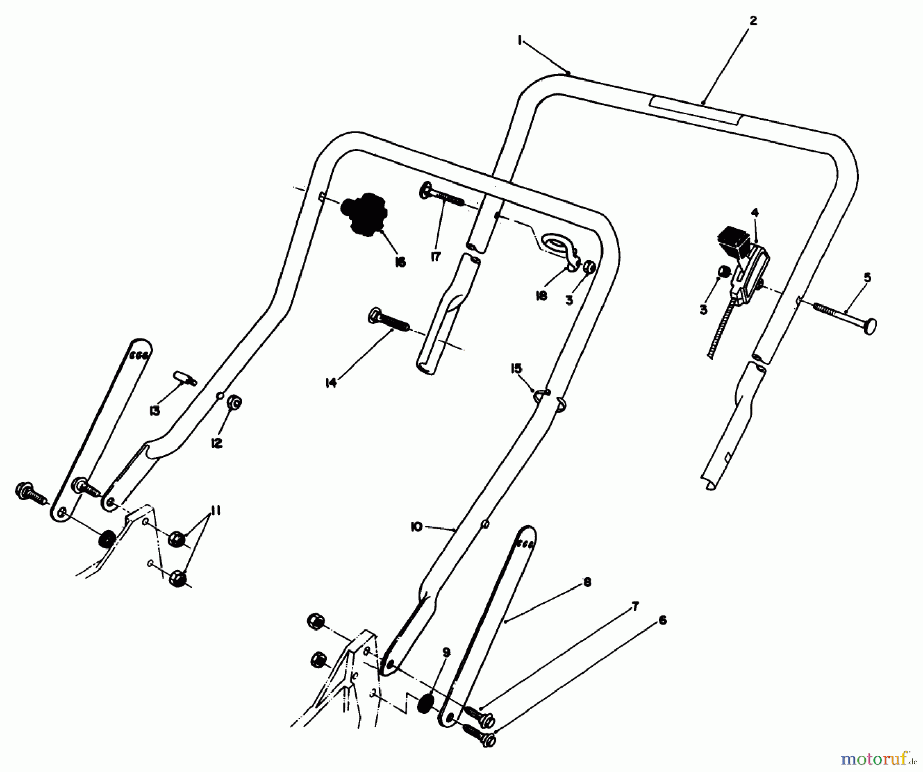 Toro Neu Mowers, Walk-Behind Seite 1 20215 - Toro Lawnmower, 1991 (1000001-1999999) HANDLE ASSEMBLY