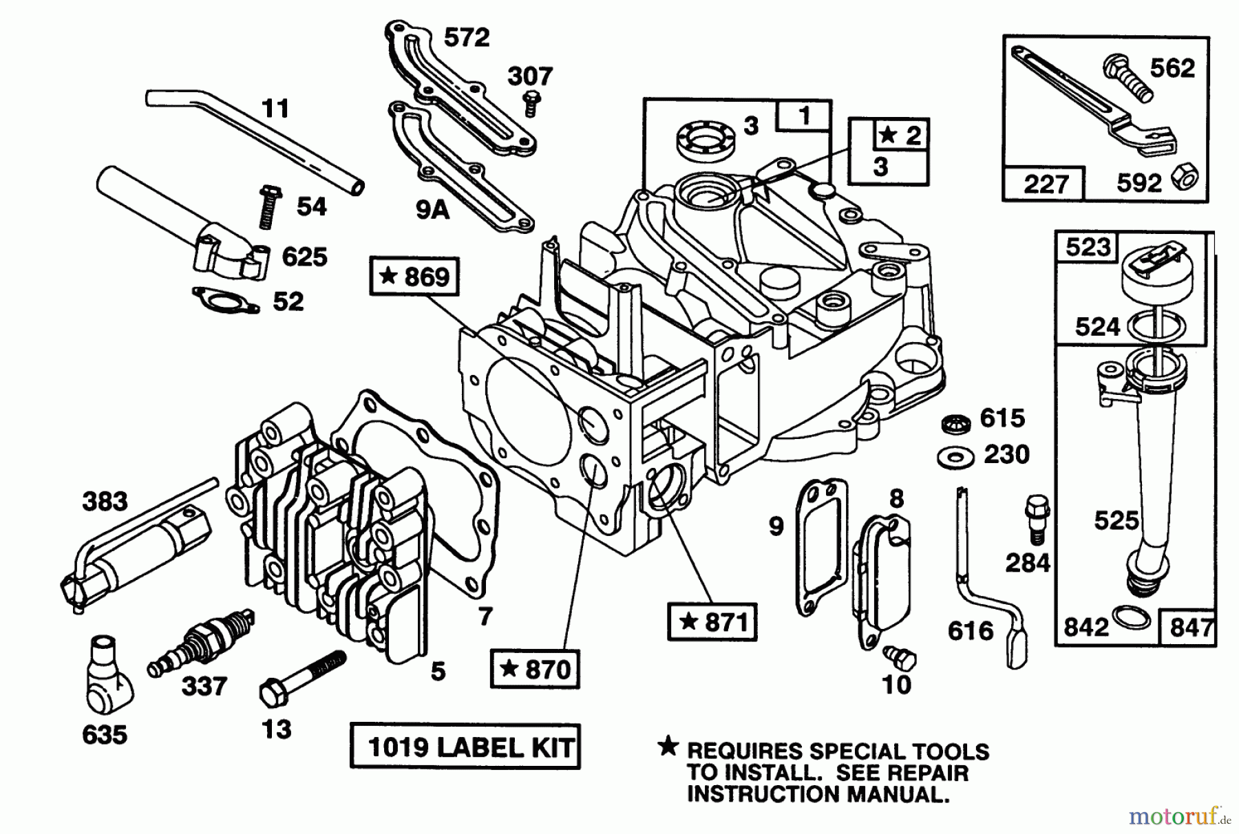Toro Neu Mowers, Walk-Behind Seite 1 20215 - Toro Lawnmower, 1992 (2000001-2999999) ENGINE BRIGGS & STRATTON MODEL 122702-3171-01 #1