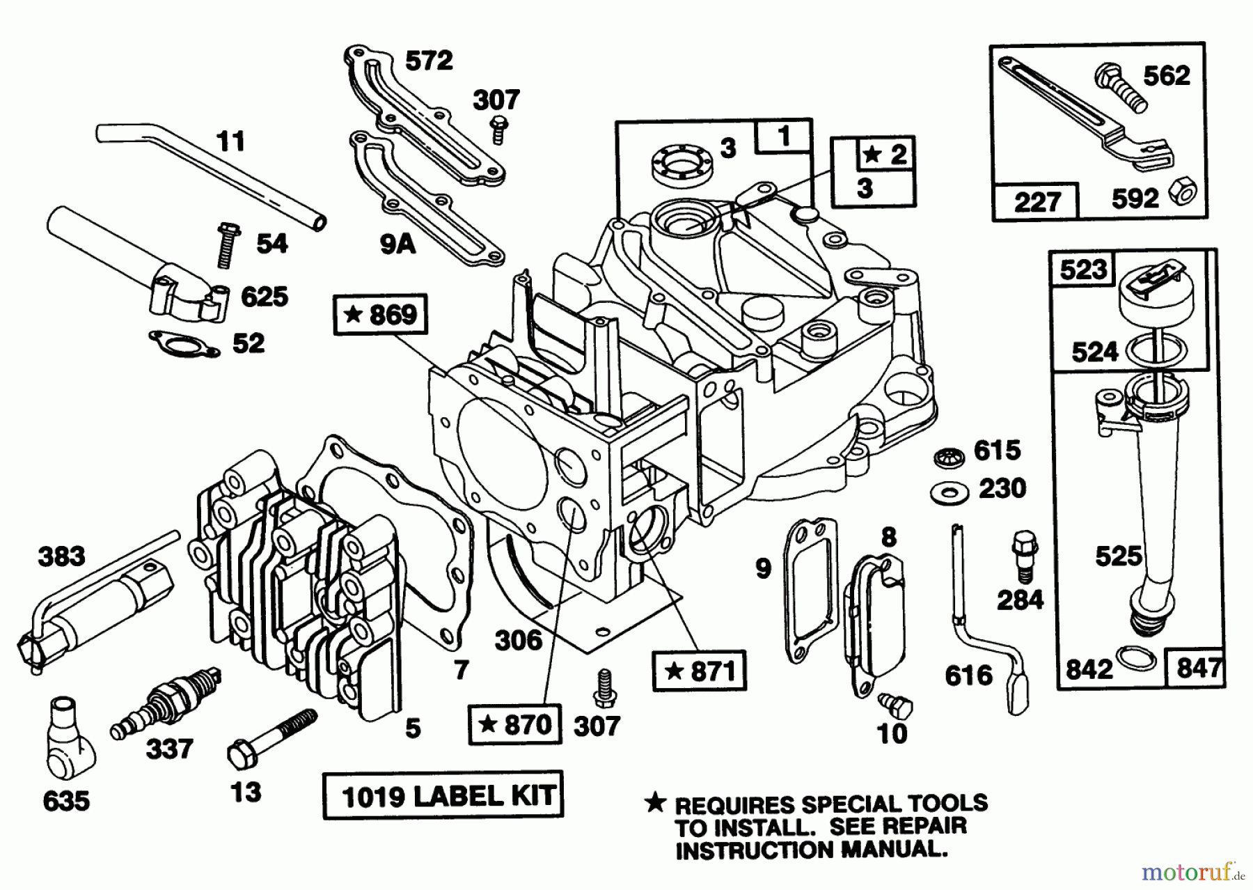 Toro Neu Mowers, Walk-Behind Seite 1 20217 - Toro Lawnmower, 1991 (1000001-1999999) ENGINE RIGGS & STRATTON MODEL 124702-3115-01 #1