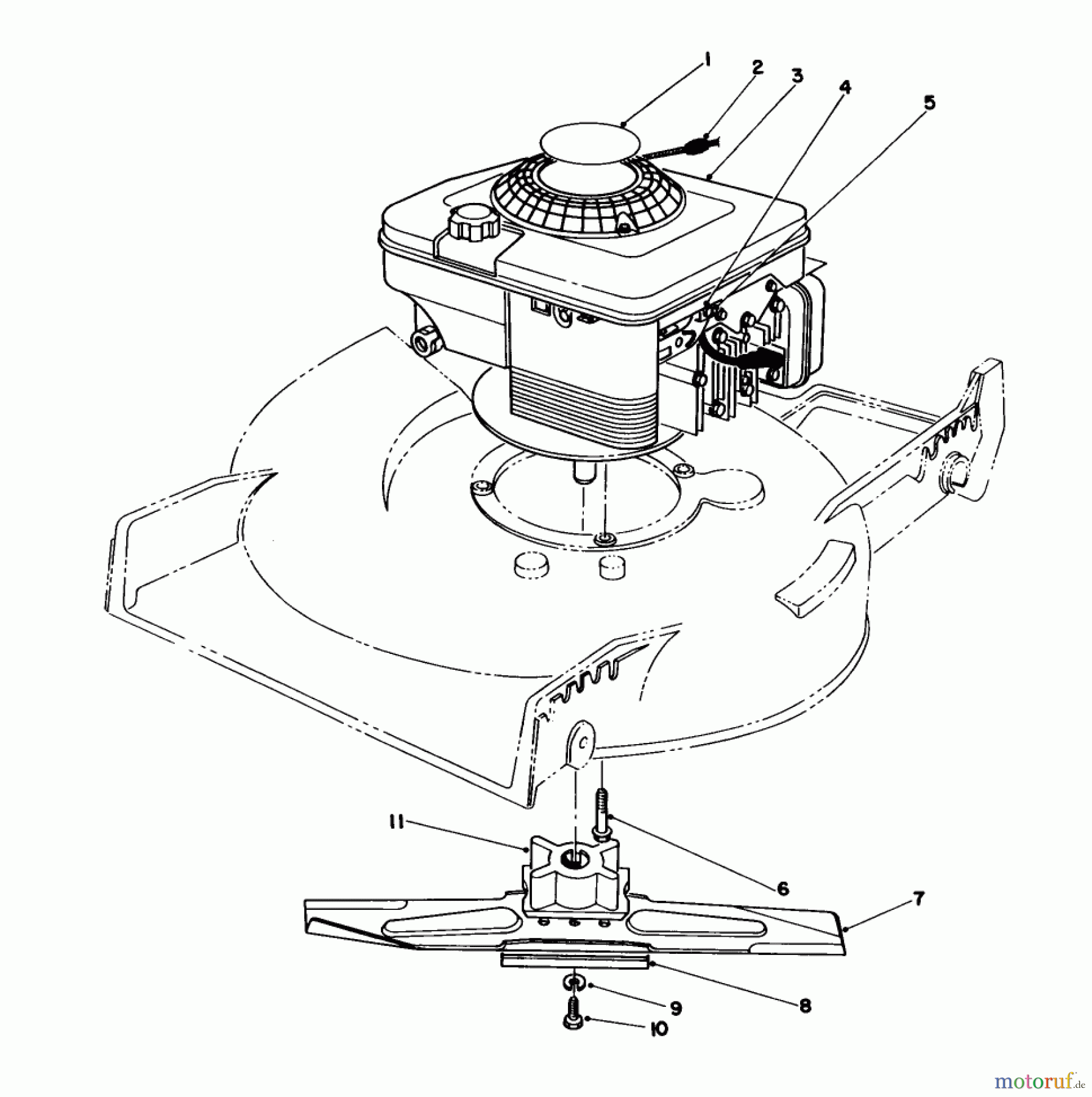 Toro Neu Mowers, Walk-Behind Seite 1 20217 - Toro Lawnmower, 1992 (2000001-2999999) ENGINE ASSEMBLY