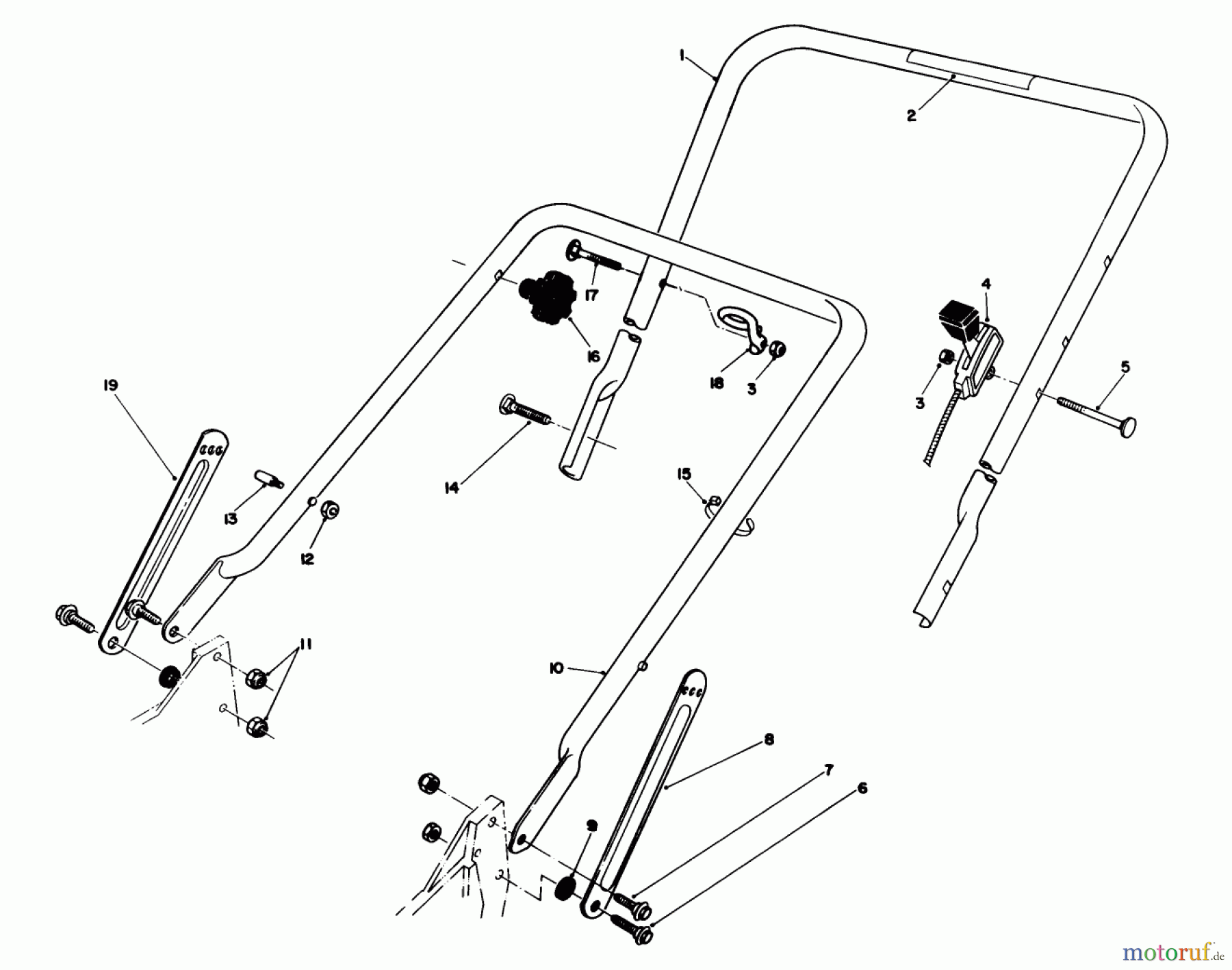 Toro Neu Mowers, Walk-Behind Seite 1 20217 - Toro Lawnmower, 1992 (2000001-2999999) HANDLE ASSEMBLY