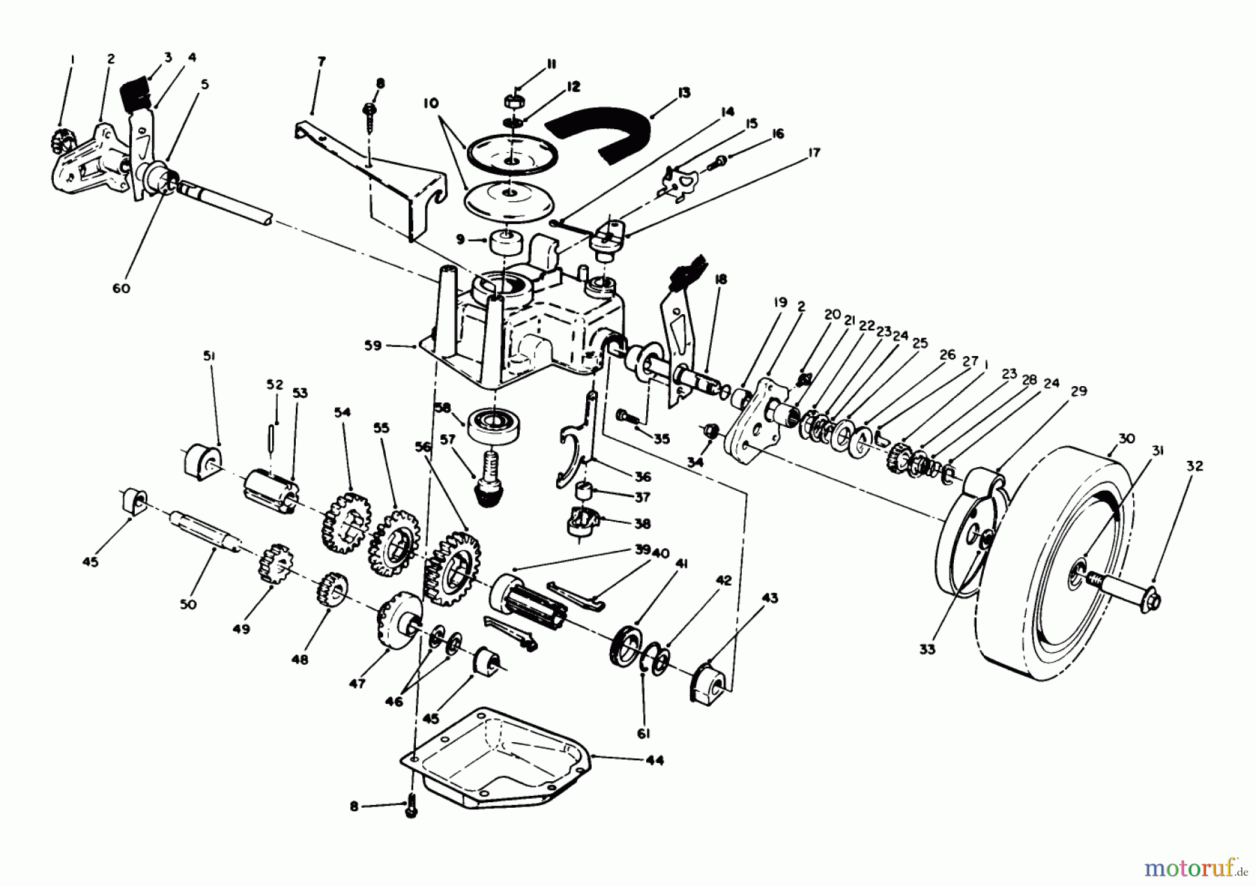 Toro Neu Mowers, Walk-Behind Seite 1 20218 - Toro Lawnmower, 1992 (2000001-2999999) GEAR CASE ASSEMBLY
