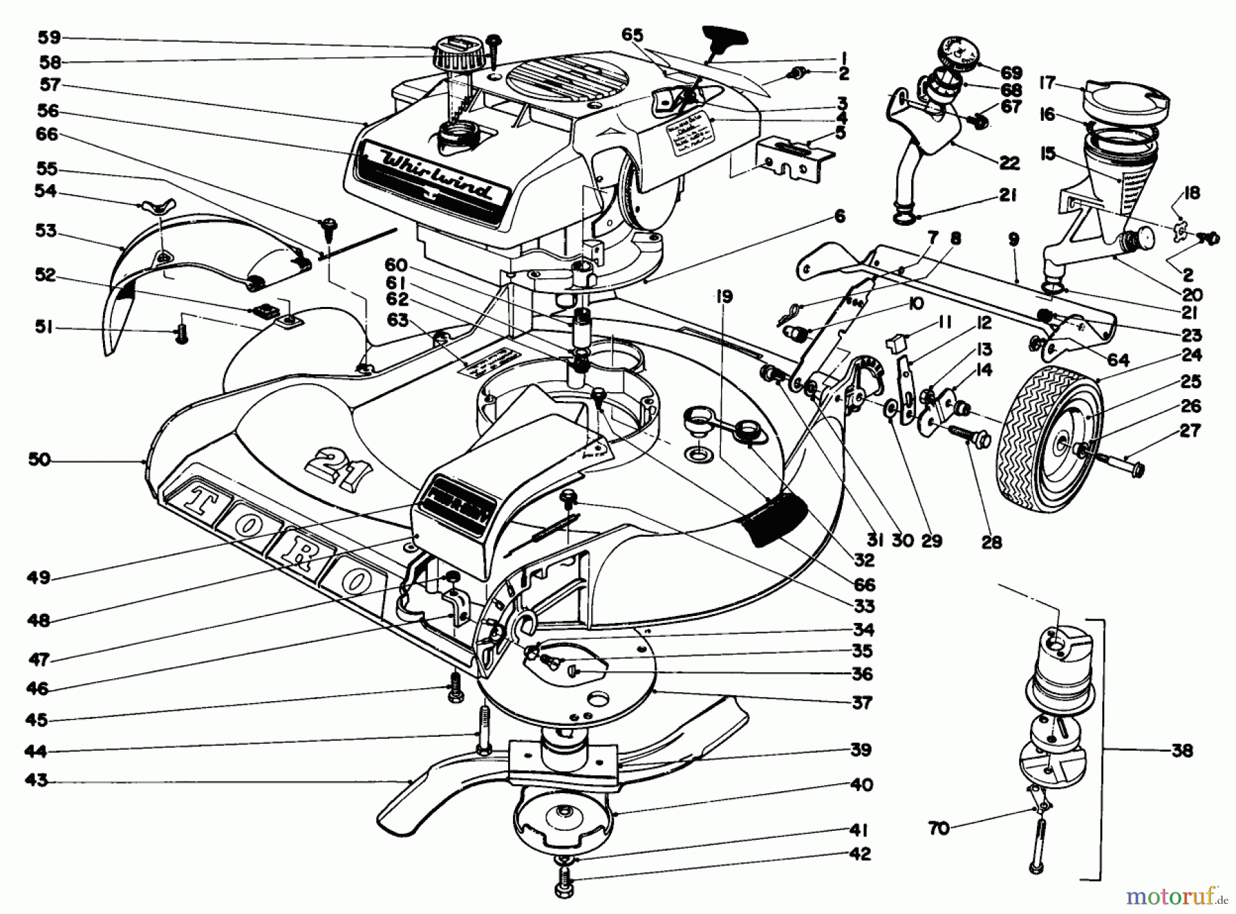 Toro Neu Mowers, Walk-Behind Seite 1 20555 - Toro Lawnmower, 1970 (0000001-0999999) 21