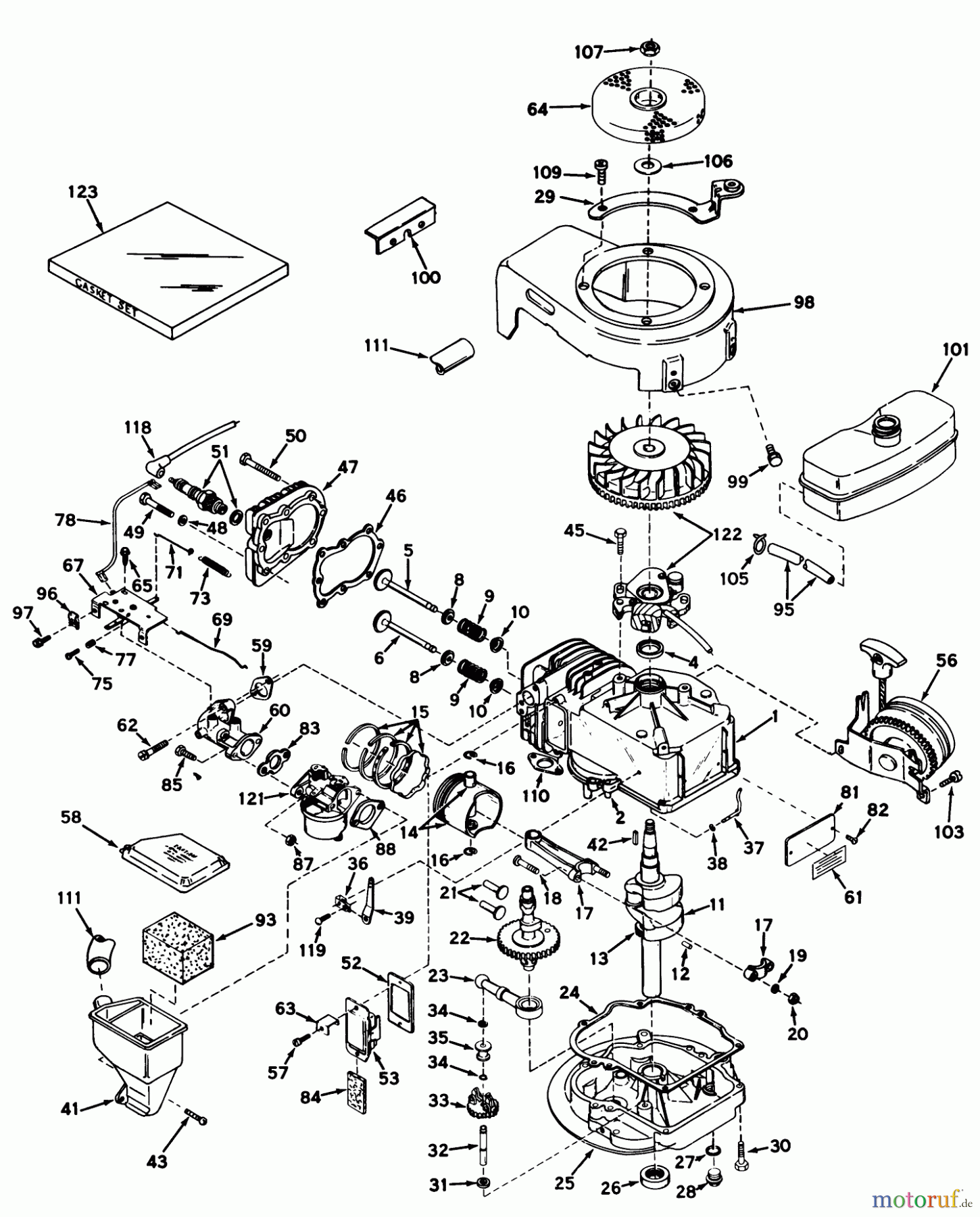 Toro Neu Mowers, Walk-Behind Seite 1 20555 - Toro Lawnmower, 1970 (0000001-0999999) ENGINE MODEL NO. LAV35-40533H