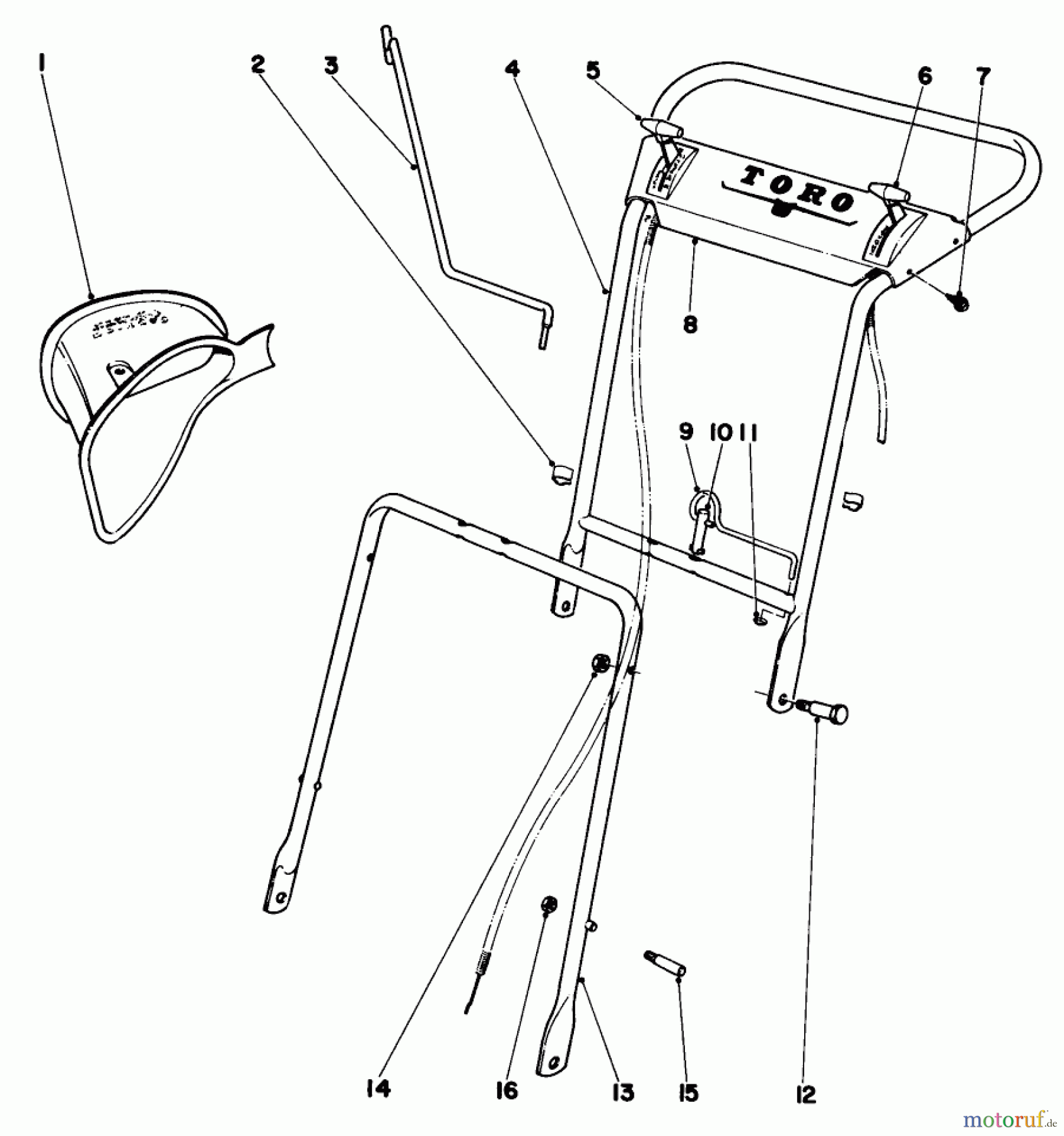 Toro Neu Mowers, Walk-Behind Seite 1 20555 - Toro Lawnmower, 1970 (0000001-0999999) FOLDING HANDLE