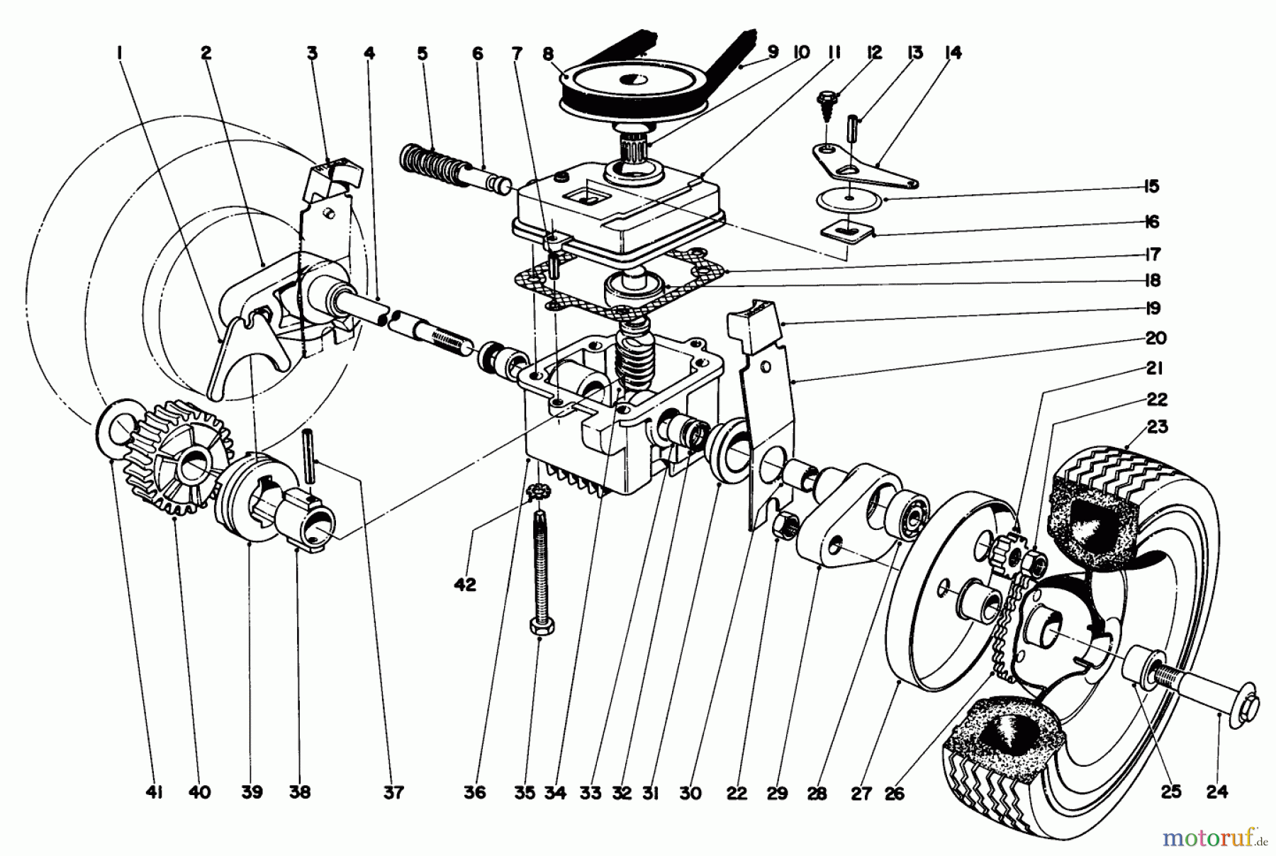 Toro Neu Mowers, Walk-Behind Seite 1 20555 - Toro Lawnmower, 1970 (0000001-0999999) GEAR CASE ASSEMBLY