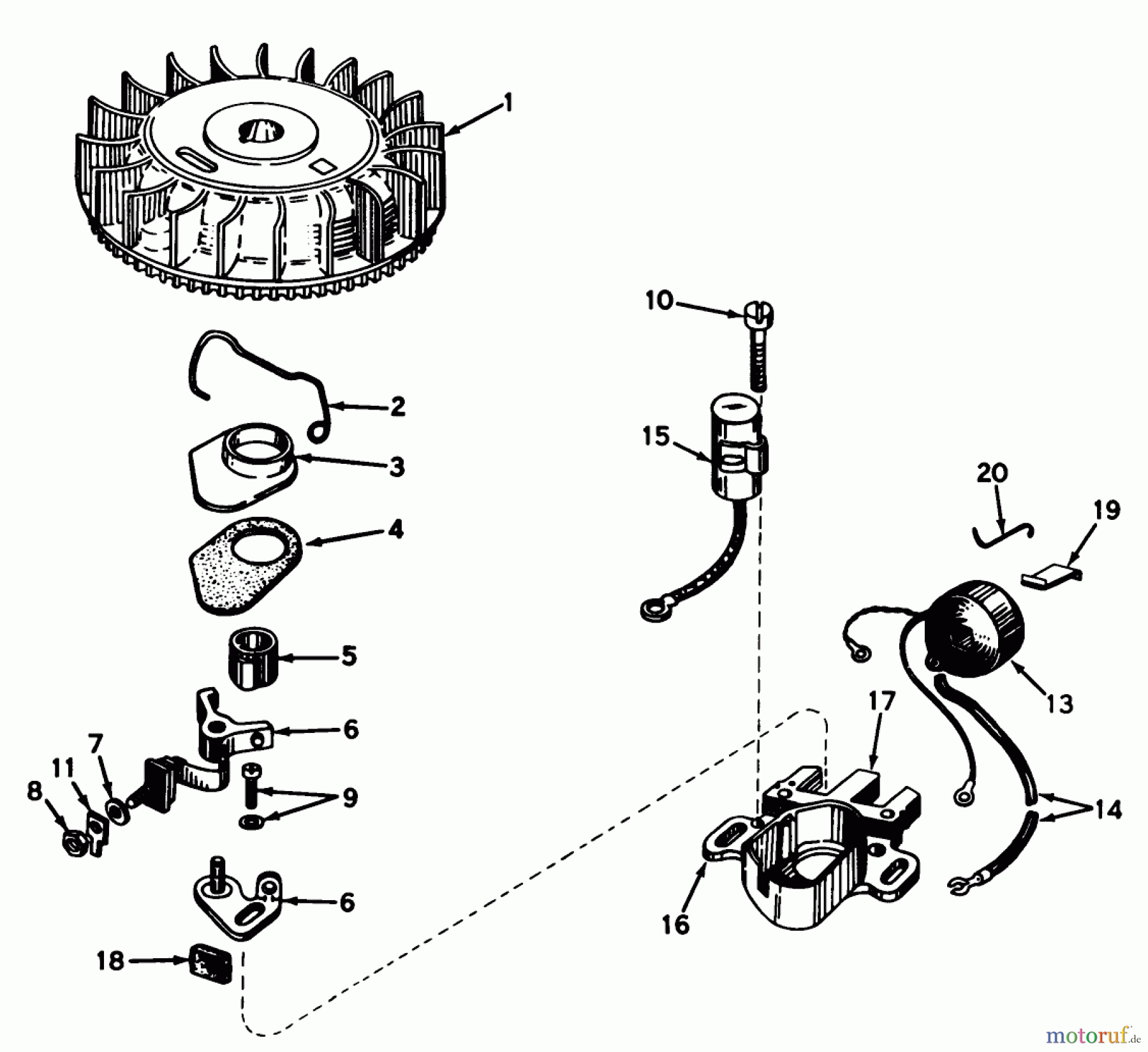 Toro Neu Mowers, Walk-Behind Seite 1 20555 - Toro Lawnmower, 1970 (0000001-0999999) MAGNETO NO. 610793