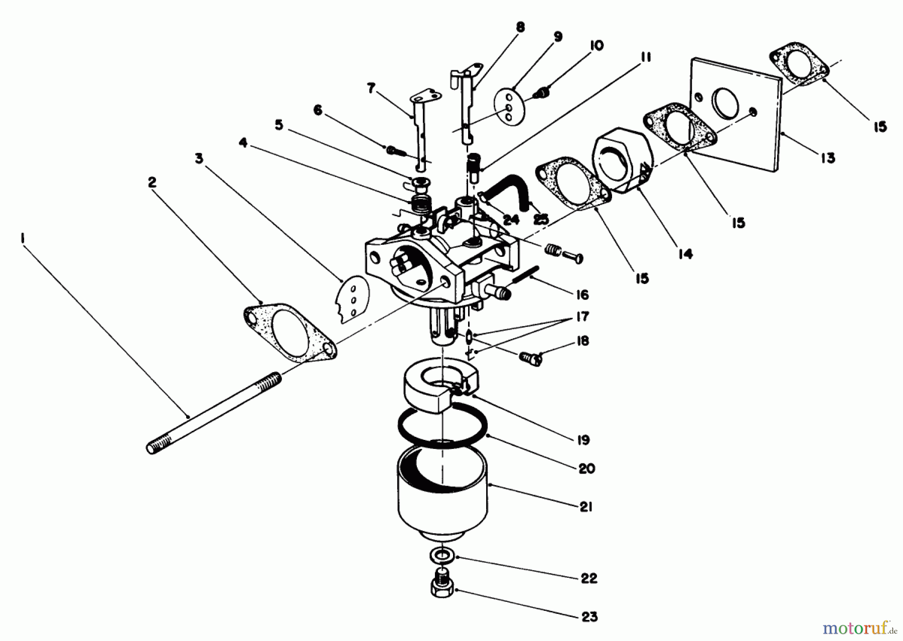 Toro Neu Mowers, Walk-Behind Seite 1 20321 - Toro Lawnmower, 1992 (2000001-2999999) CARBURETOR ASSEMBLY (MODEL NO. 47PM1-1)