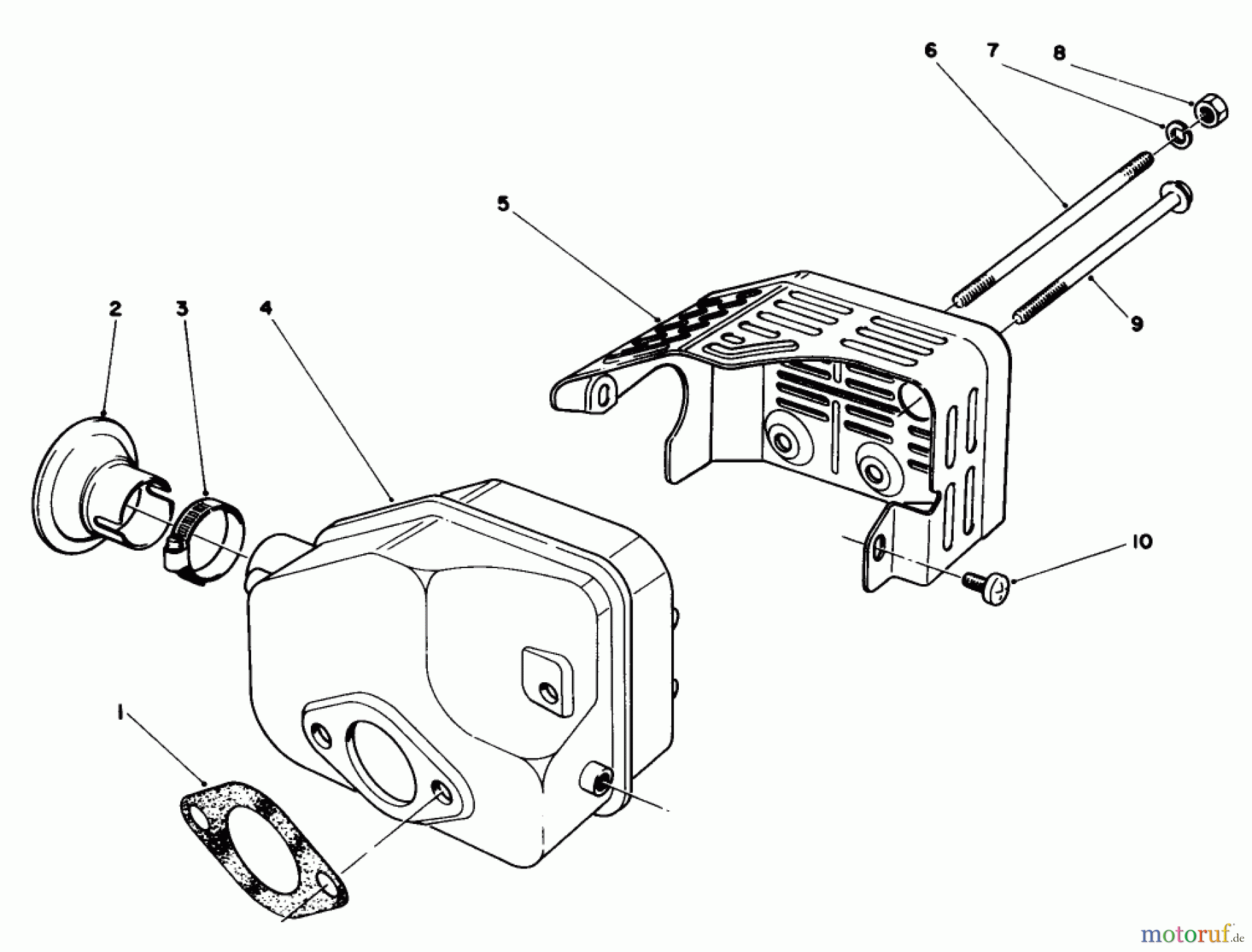 Toro Neu Mowers, Walk-Behind Seite 1 20321 - Toro Lawnmower, 1992 (2000001-2999999) MUFFLER ASSEMBLY (MODEL NO. 47PM1-1)
