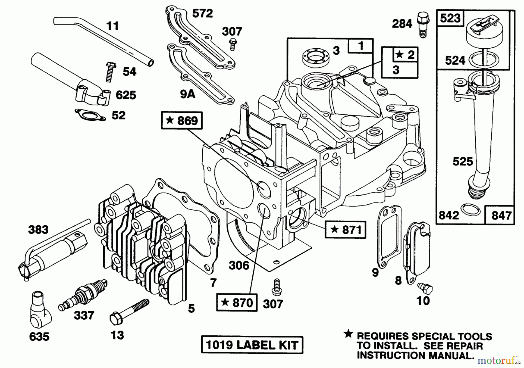 Toro Neu Mowers, Walk-Behind Seite 1 20322 - Toro Lawnmower, 1992 (2000001-2999999) ENGINE BRIGGS & STRATTON MODEL 124707-3185-01 #1