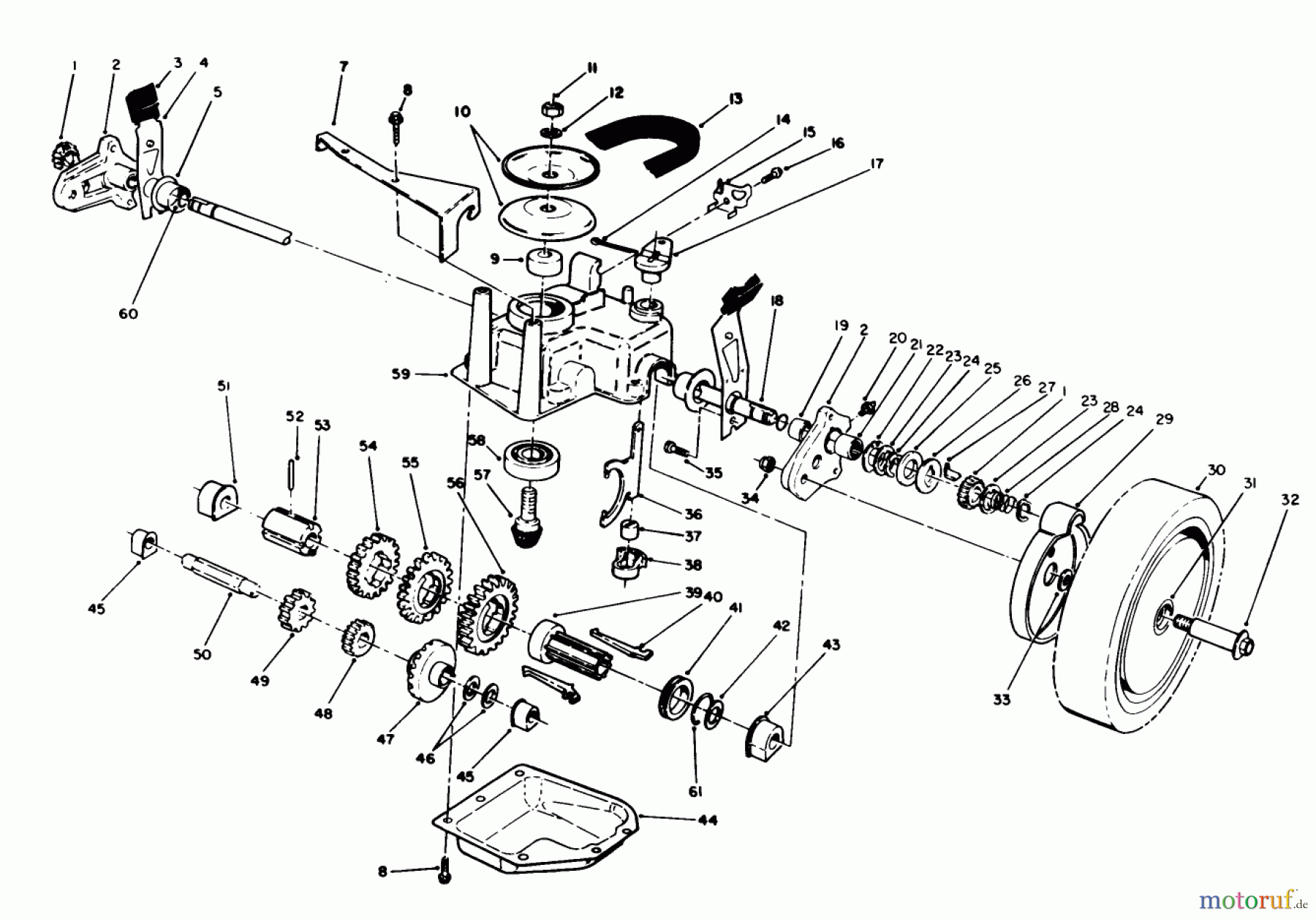 Toro Neu Mowers, Walk-Behind Seite 1 20322 - Toro Lawnmower, 1992 (2000001-2999999) GEAR CASE ASSEMBLY