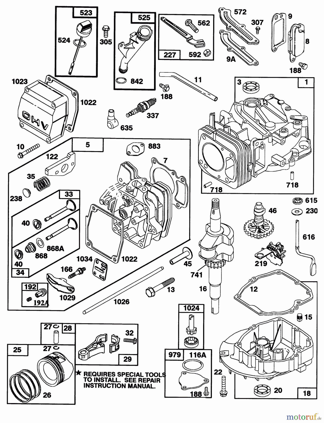 Toro Neu Mowers, Walk-Behind Seite 1 20324 - Toro Lawnmower, 1992 (2000001-2999999) ENGINE GTS-150 77-8980 #1