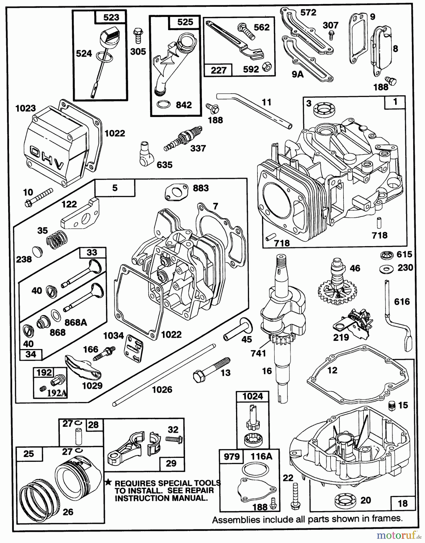 Toro Neu Mowers, Walk-Behind Seite 1 20325 - Toro Lawnmower, 1992 (2000001-2999999) ENGINE GTS-150 77-8990 #1