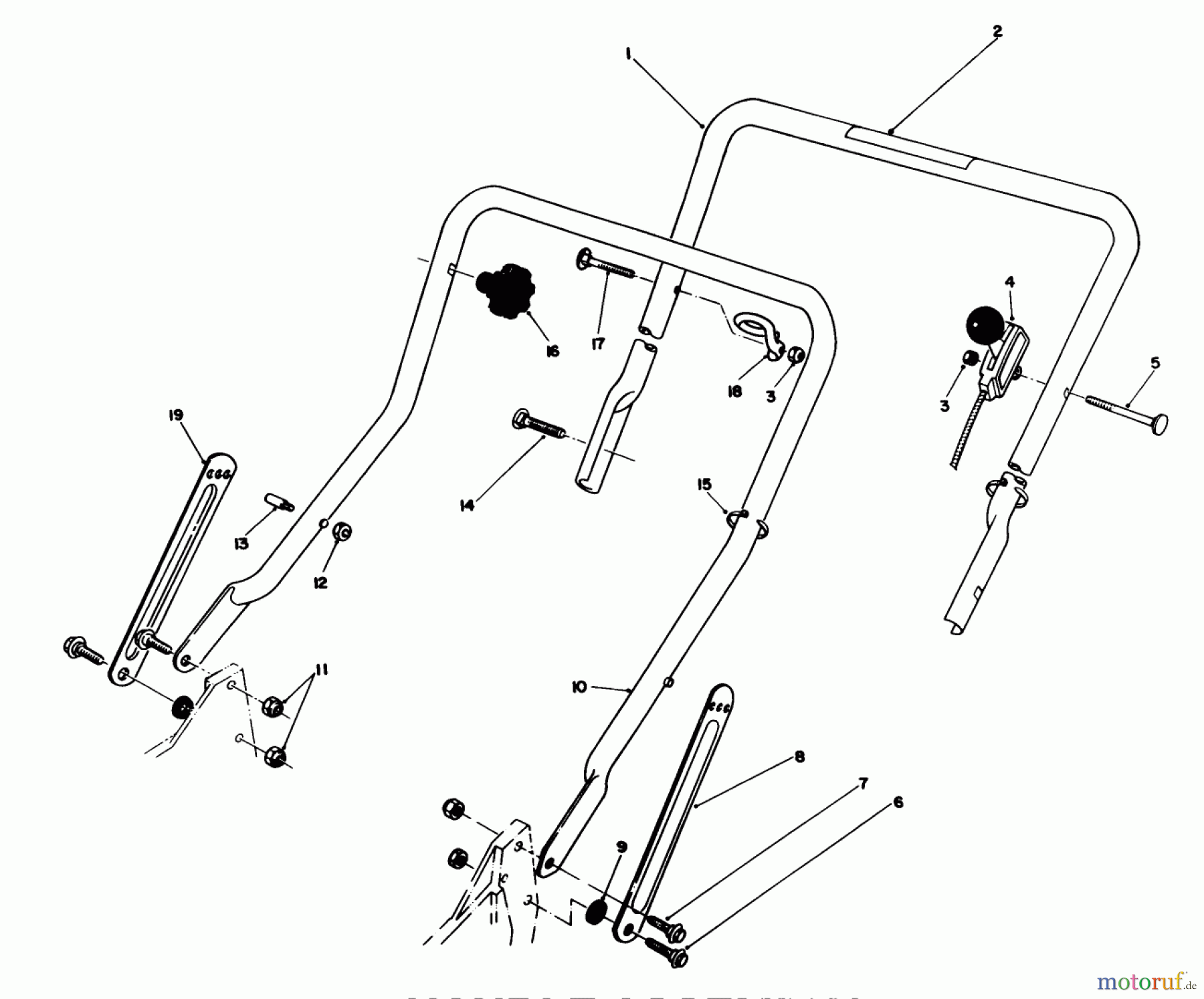 Toro Neu Mowers, Walk-Behind Seite 1 20326 - Toro Lawnmower, 1992 (2000001-2999999) HANDLE ASSEMBLY