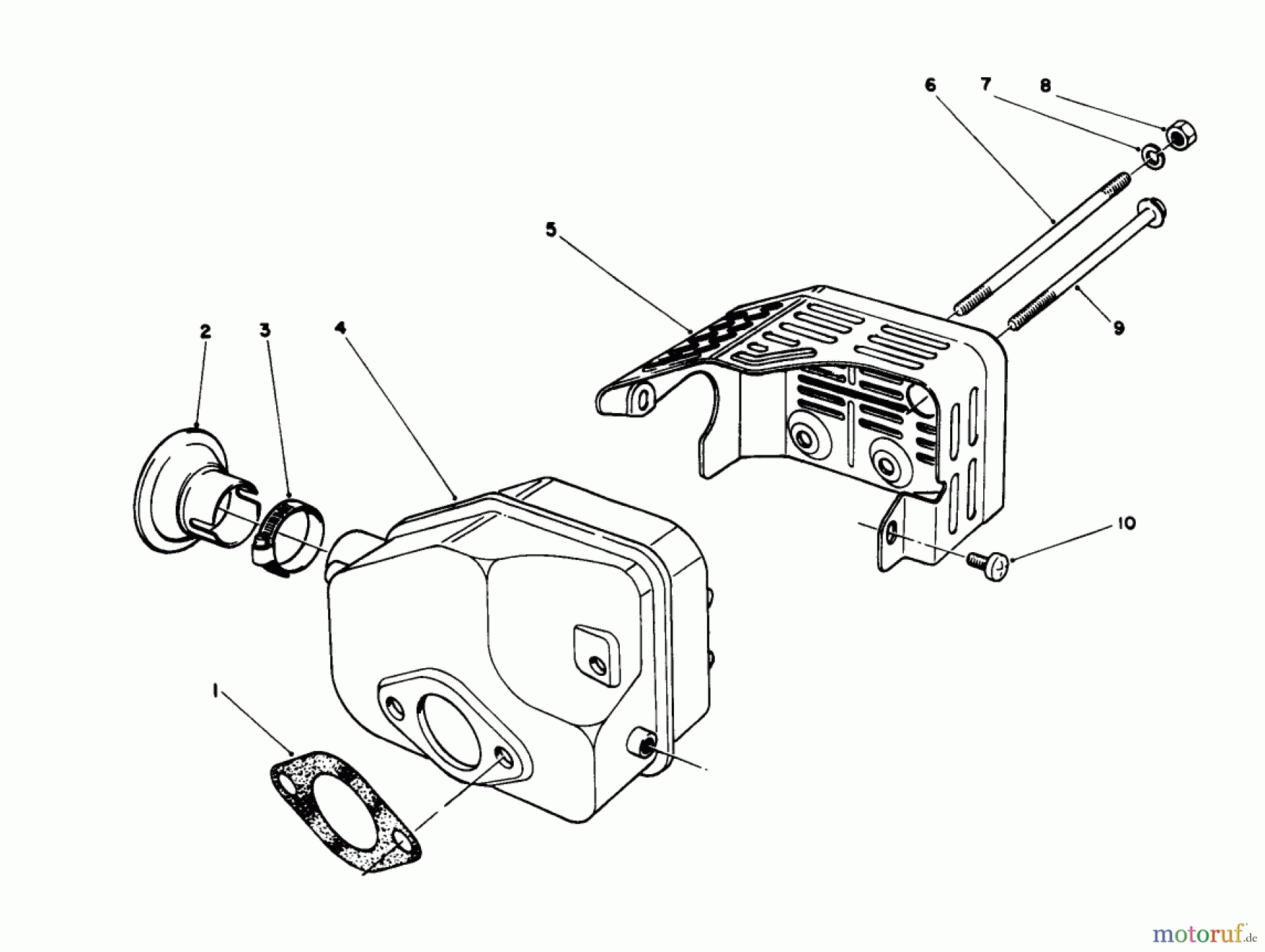 Toro Neu Mowers, Walk-Behind Seite 1 20326 - Toro Lawnmower, 1992 (2000001-2999999) MUFFLER ASSEMBLY (MODEL NO. 47PM1-1)