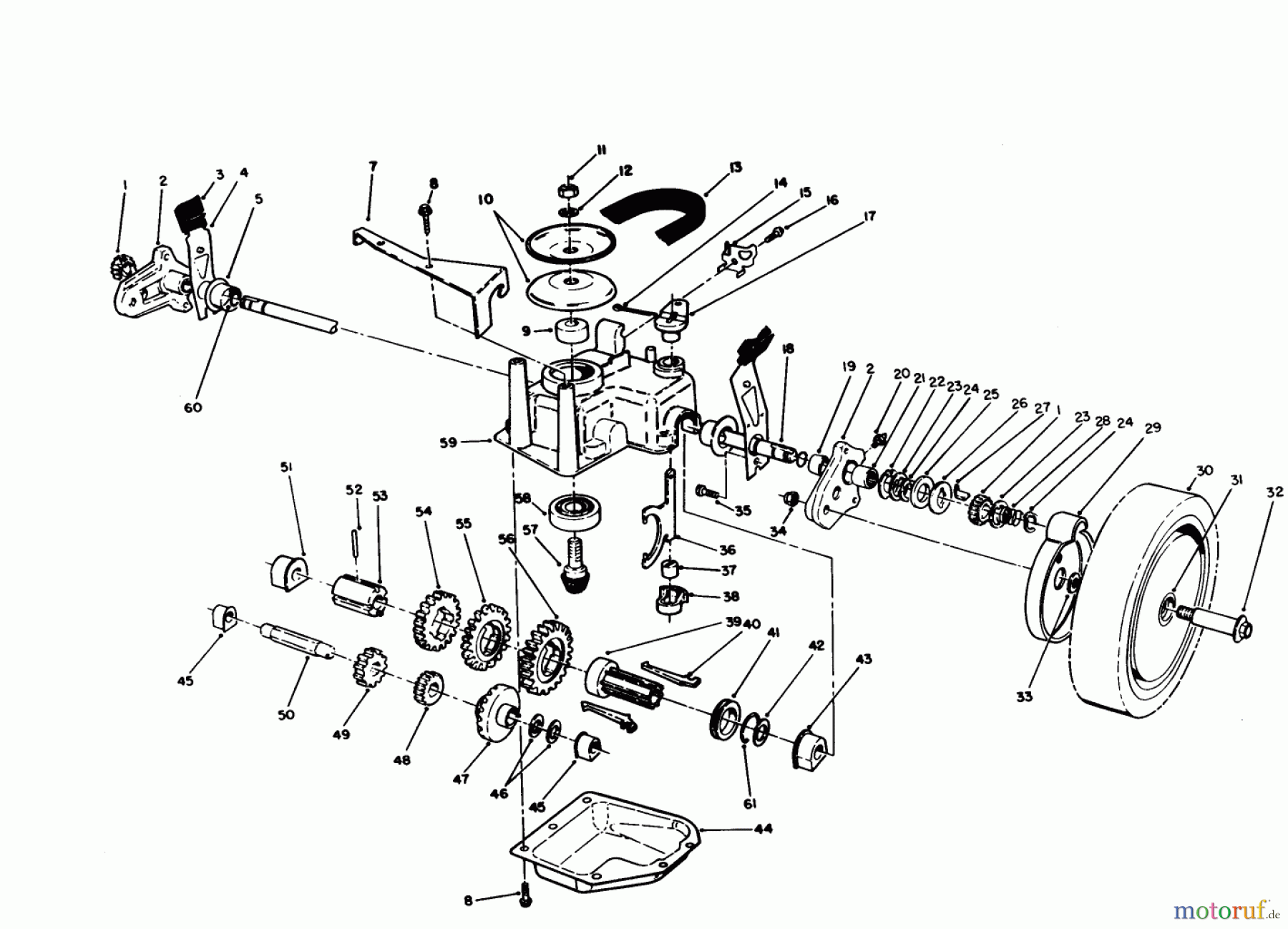 Toro Neu Mowers, Walk-Behind Seite 1 20327B - Toro Lawnmower, 1992 (2000001-2999999) GEAR CASE ASSEMBLY