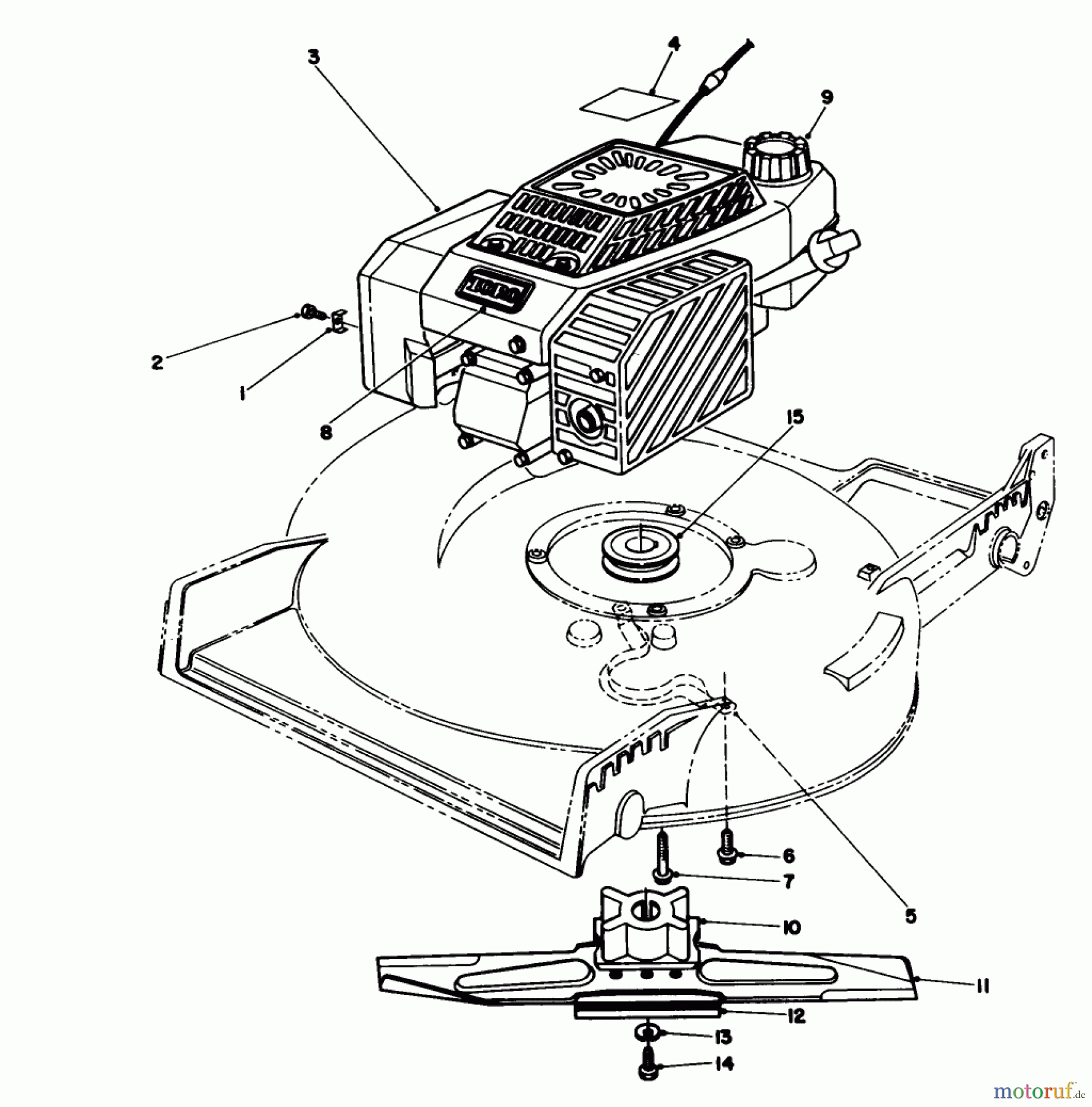 Toro Neu Mowers, Walk-Behind Seite 1 20328B - Toro Lawnmower, 1992 (2000001-2999999) ENGINE ASSEMBLY