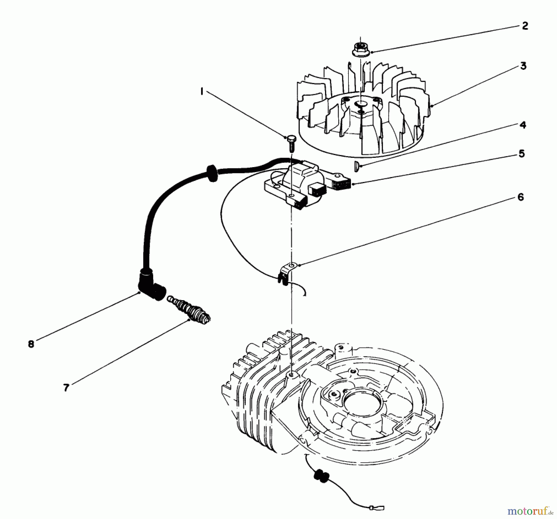 Toro Neu Mowers, Walk-Behind Seite 1 20329 - Toro Lawnmower, 1992 (2000001-2999999) FLYWHEEL & MAGNETO ASSEMBLY (ENGINE MODEL NO. 47PM1-2)(SERIAL NO. 2000001-2005000)