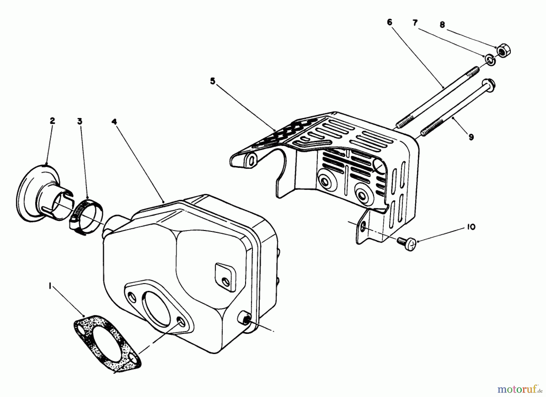Toro Neu Mowers, Walk-Behind Seite 1 20329 - Toro Lawnmower, 1992 (2000001-2999999) MUFFLER ASSEMBLY (ENGINE MODEL NO. 47PM1-1)(SERIAL NO. 2005001 & UP)
