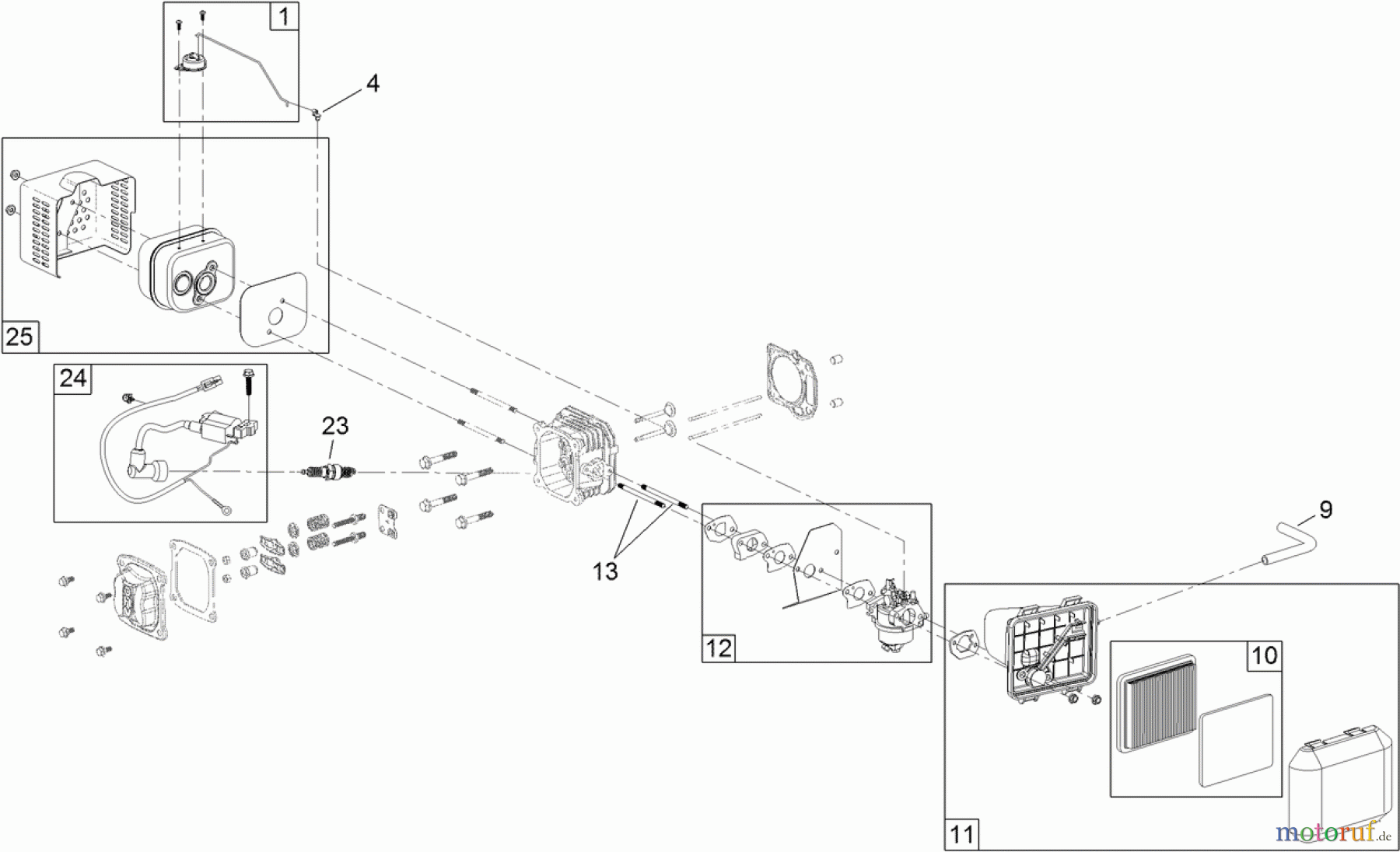 Toro Neu Mowers, Walk-Behind Seite 1 20383 - Toro Super Recycler Lawn Mower, 2012 (SN 312000001-312999999) ENGINE ASSEMBLY NO. 3