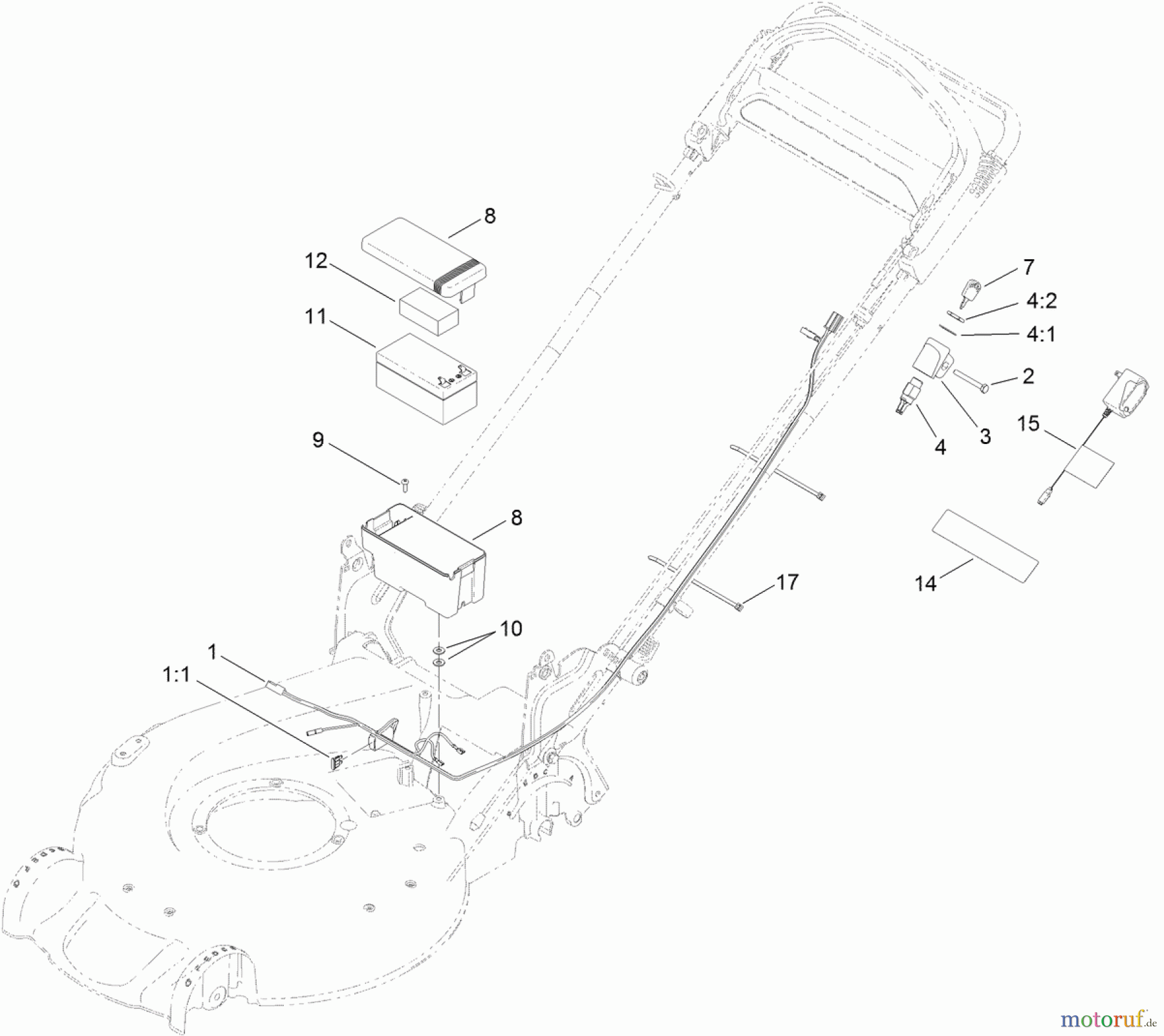 Toro Neu Mowers, Walk-Behind Seite 1 20384 - Toro Super Recycler Lawn Mower, 2012 (SN 312000001-312999999) ELECTRICAL ASSEMBLY