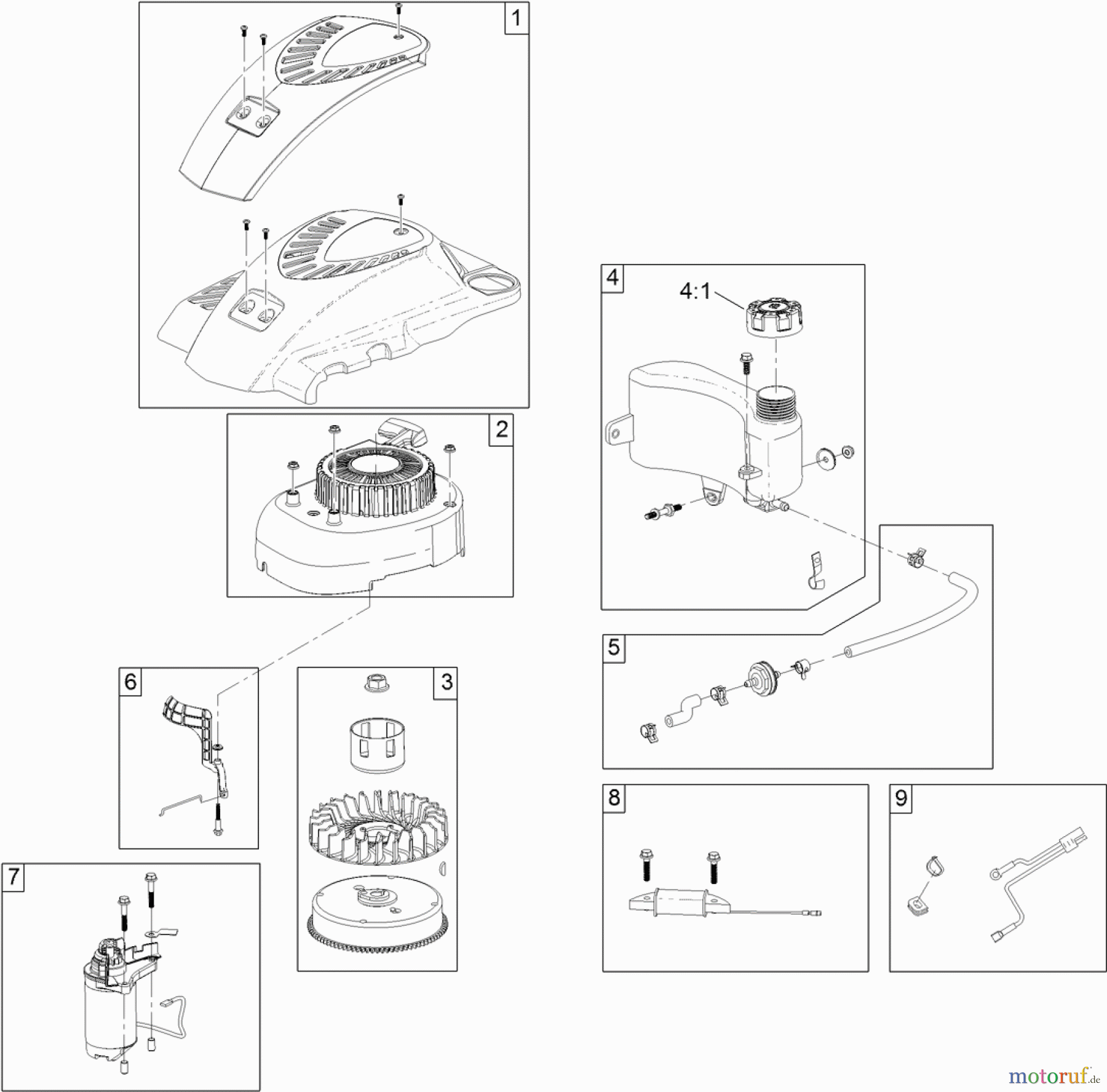 Toro Neu Mowers, Walk-Behind Seite 1 20384 - Toro Super Recycler Lawn Mower, 2012 (SN 312000001-312999999) NO. 1 ENGINE ASSEMBLY NO. 121-2052
