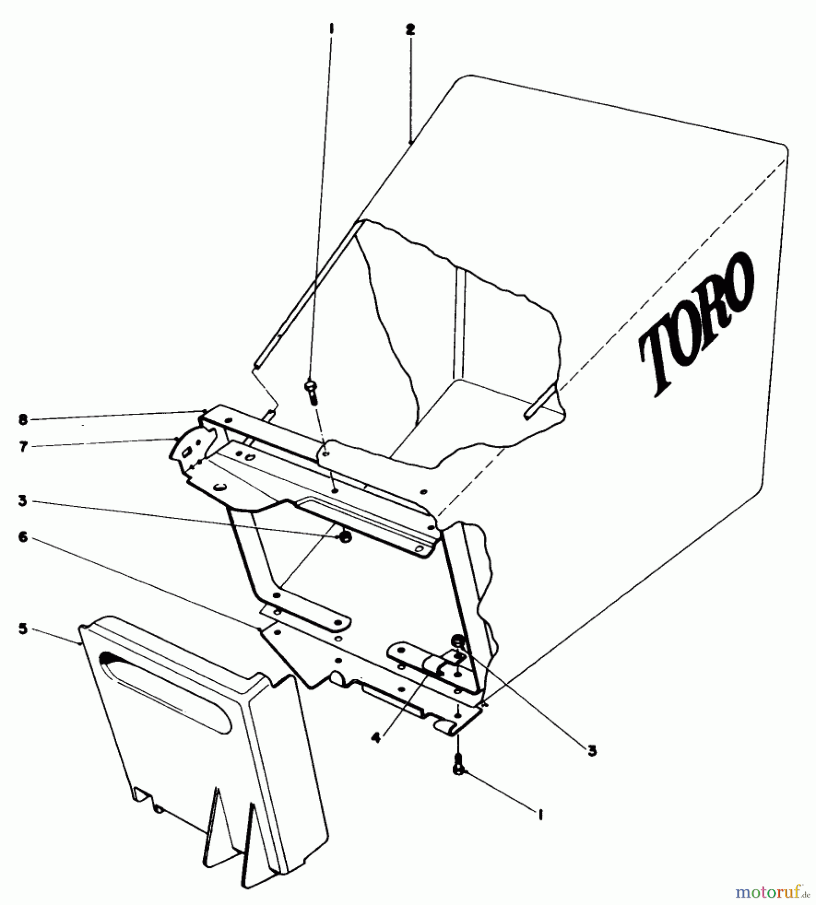 Toro Neu Mowers, Walk-Behind Seite 1 20407 - Toro Lawnmower, 1977 (7000001-7999999) GRASS BAG ASSEMBLY