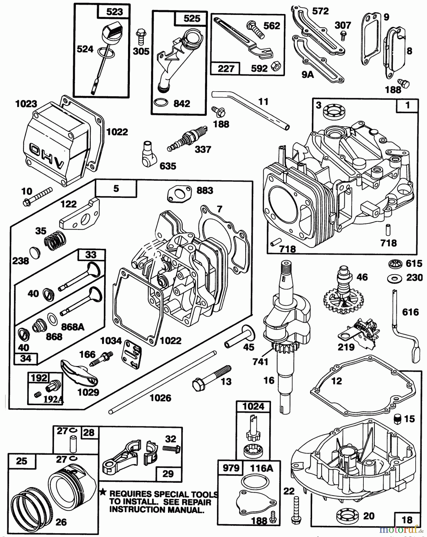 Toro Neu Mowers, Walk-Behind Seite 1 20438WF - Toro Lawnmower, 1993 (39000001-39999999) ENGINE GTS-150 #1