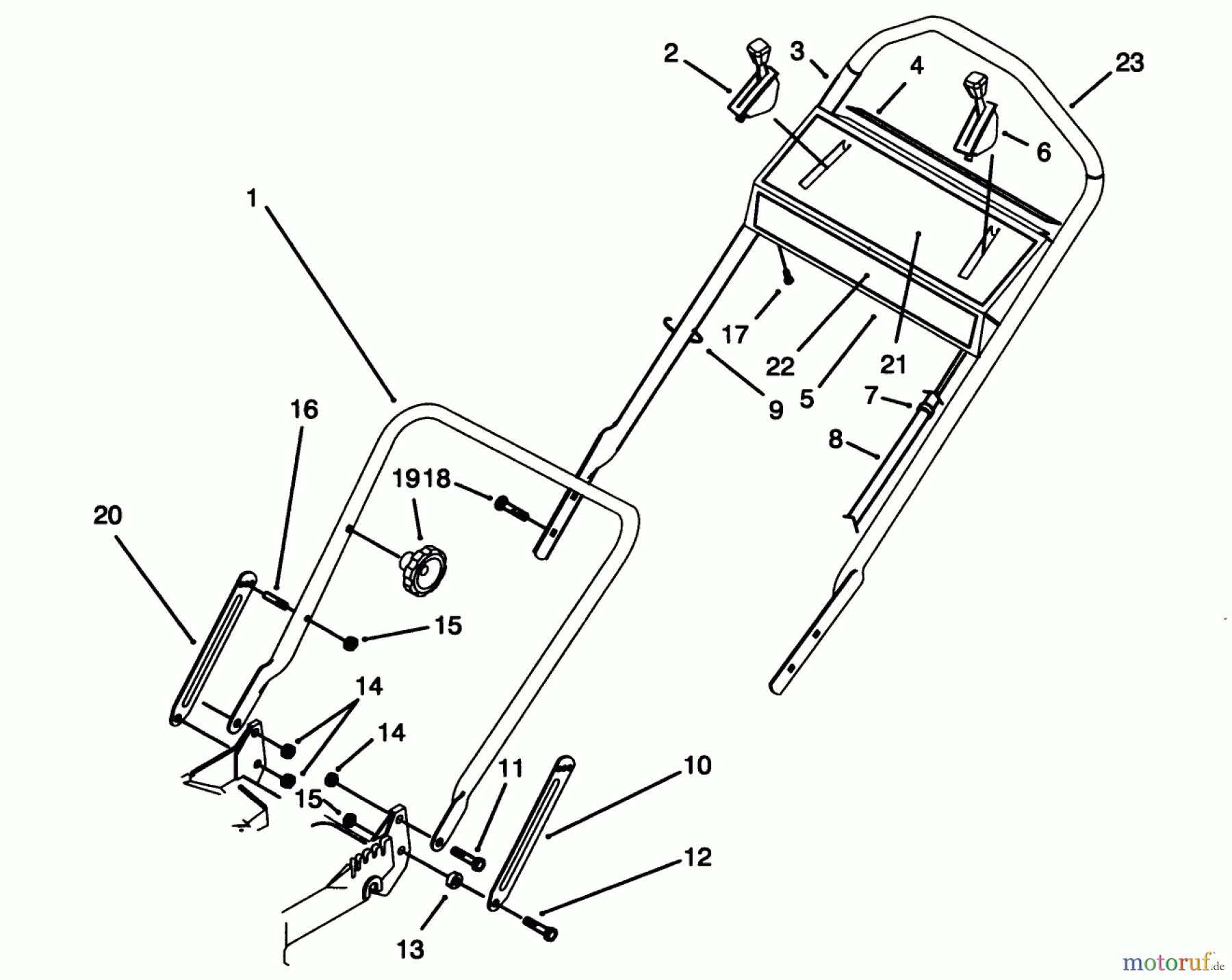 Toro Neu Mowers, Walk-Behind Seite 1 20438WF - Toro Lawnmower, 1993 (39000001-39999999) HANDLE ASSEMBLY