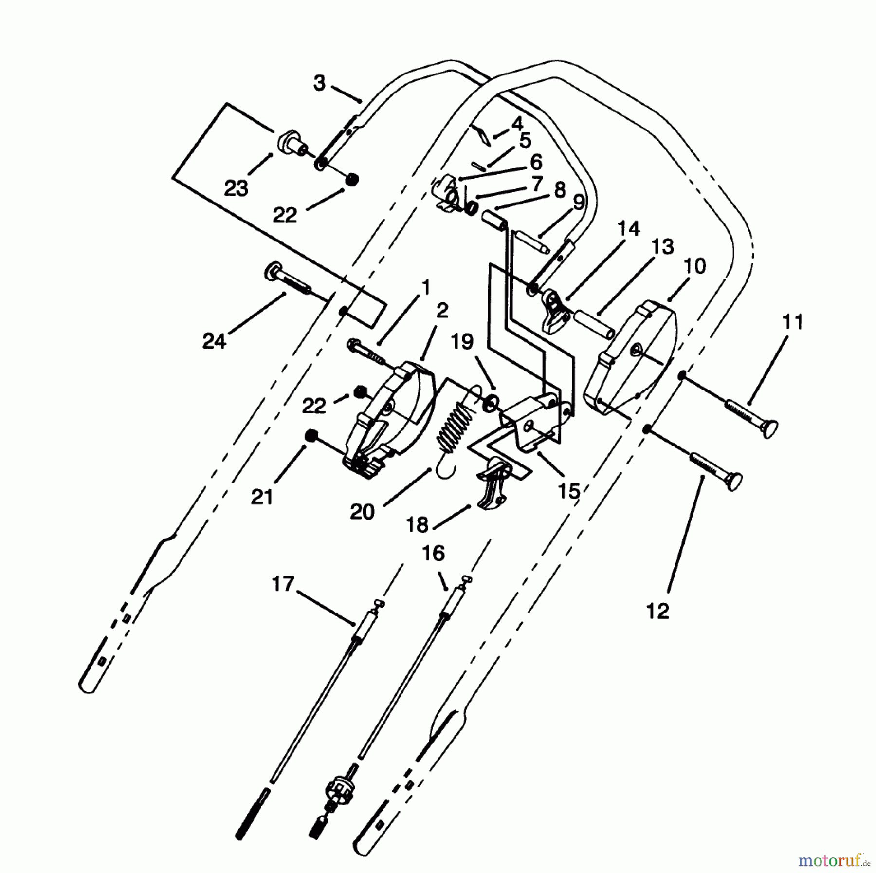 Toro Neu Mowers, Walk-Behind Seite 1 20438WF - Toro Lawnmower, 1993 (39000001-39999999) TRACTION CONTROL ASSEMBLY
