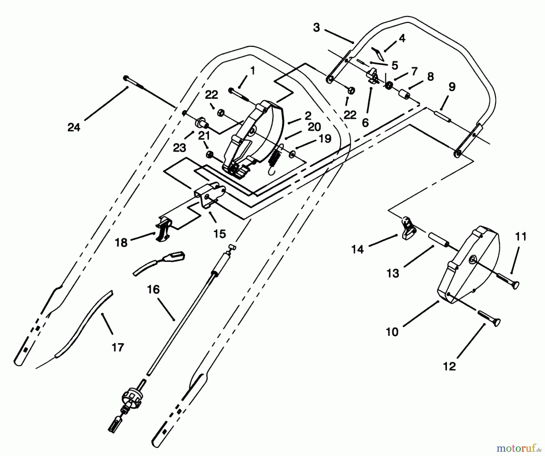 Toro Neu Mowers, Walk-Behind Seite 1 20439 - Toro Lawnmower, 1993 (39000001-39999999) TRACTION CONTROL ASSEMBLY