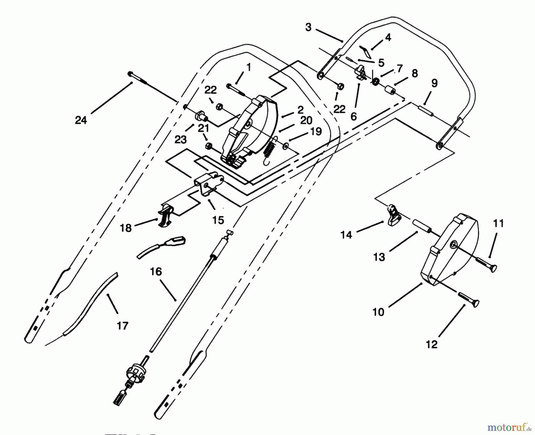 Toro Neu Mowers, Walk-Behind Seite 1 20439WF - Toro Lawnmower, 1993 (39000001-39999999) TRACTION CONTROL ASSEMBLY