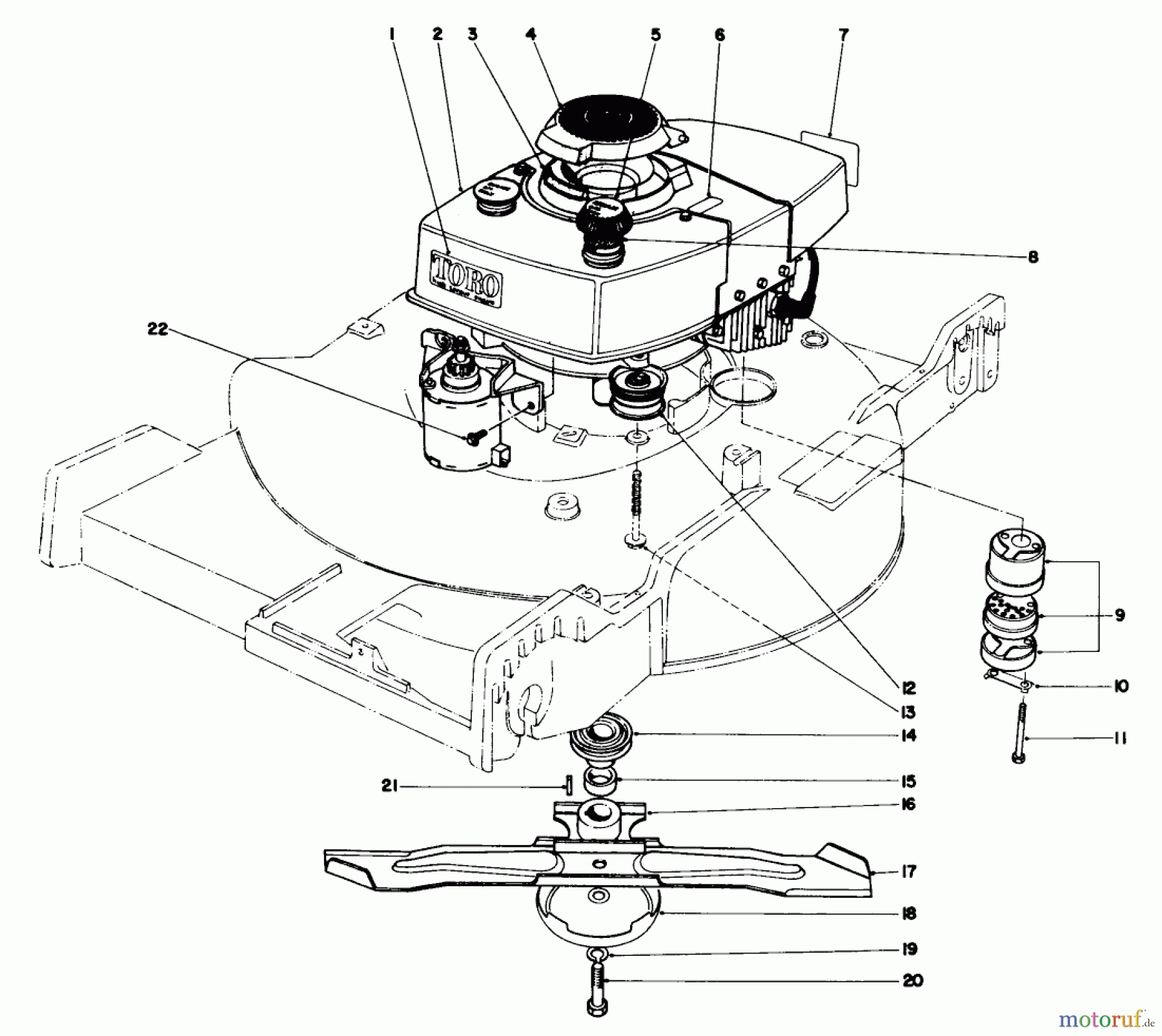 Toro Neu Mowers, Walk-Behind Seite 1 20660 - Toro Lawnmower, 1974 (4000001-4999999) ENGINE ASSEMBLY MODEL NO. 20660