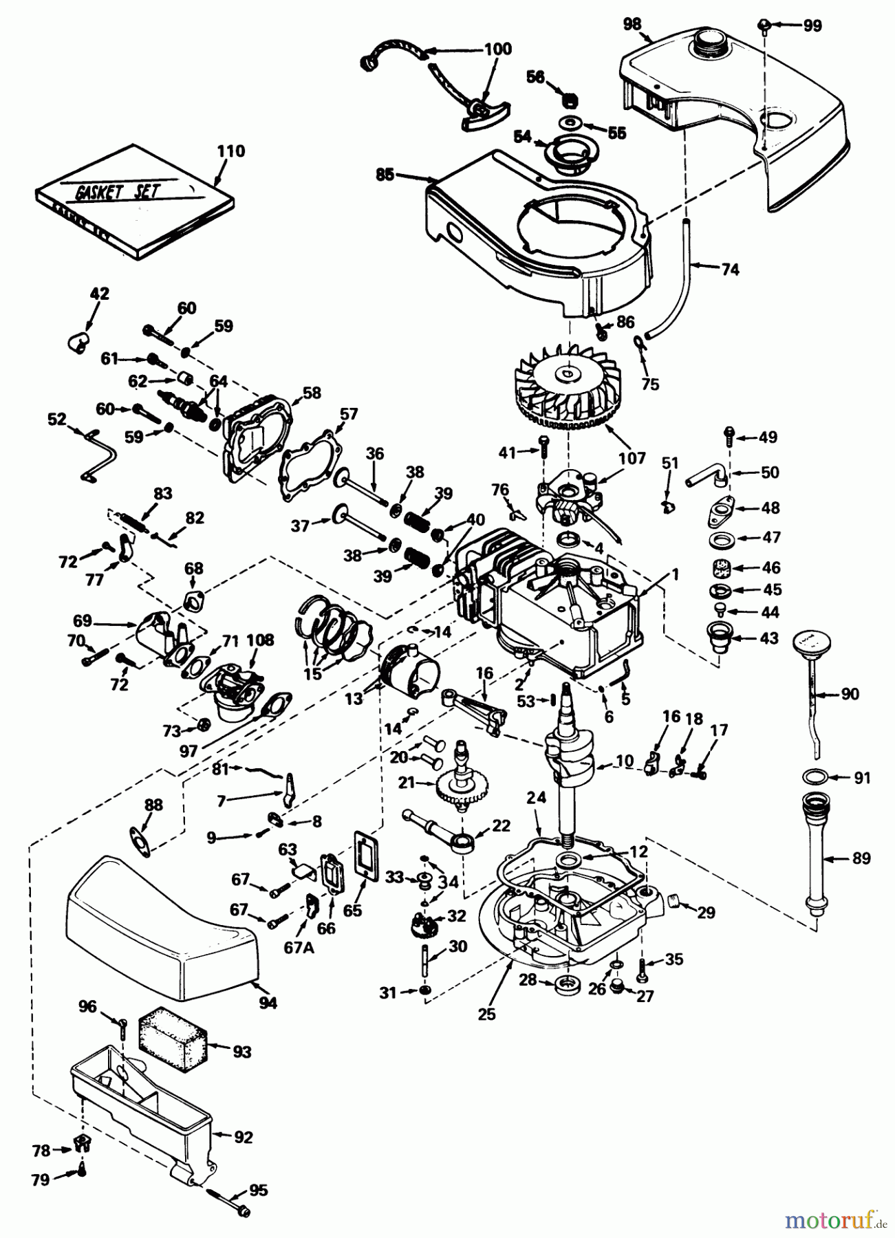 Toro Neu Mowers, Walk-Behind Seite 1 20660 - Toro Lawnmower, 1974 (4000001-4999999) ENGINE MODEL NO. TNT 120-12001 (MOWER MODEL NO. 20660)