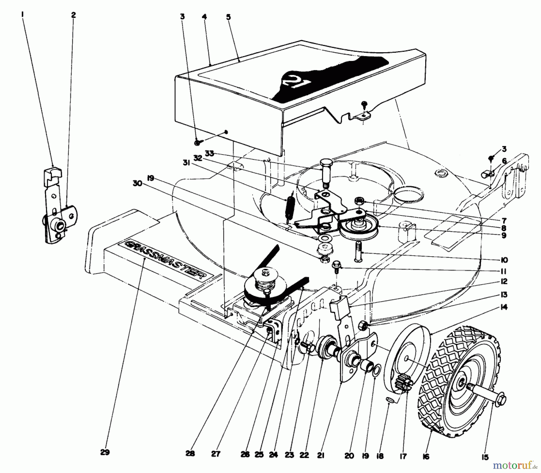 Toro Neu Mowers, Walk-Behind Seite 1 20550 - Toro Lawnmower, 1974 (4000001-4999999) FRONT WHEEL AND PIVOT ARM ASSEMBLY MODEL NOS. 20550 AND 20660