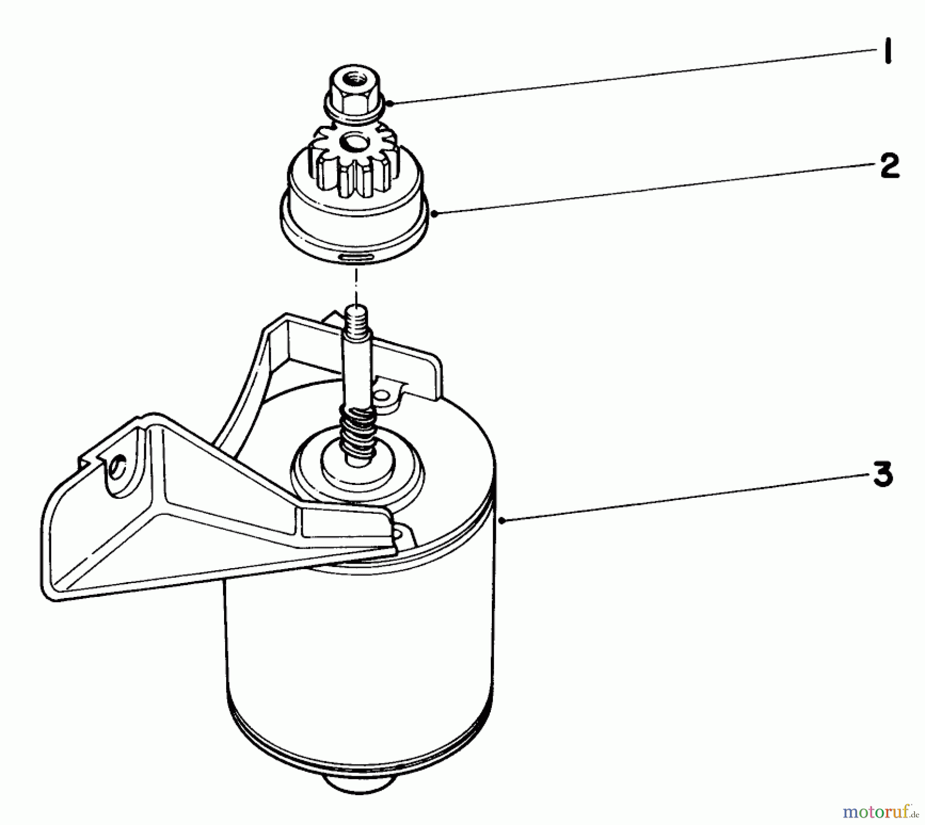 Toro Neu Mowers, Walk-Behind Seite 1 20660 - Toro Lawnmower, 1974 (4000001-4999999) STARTER MOTOR MODEL NO. 20660