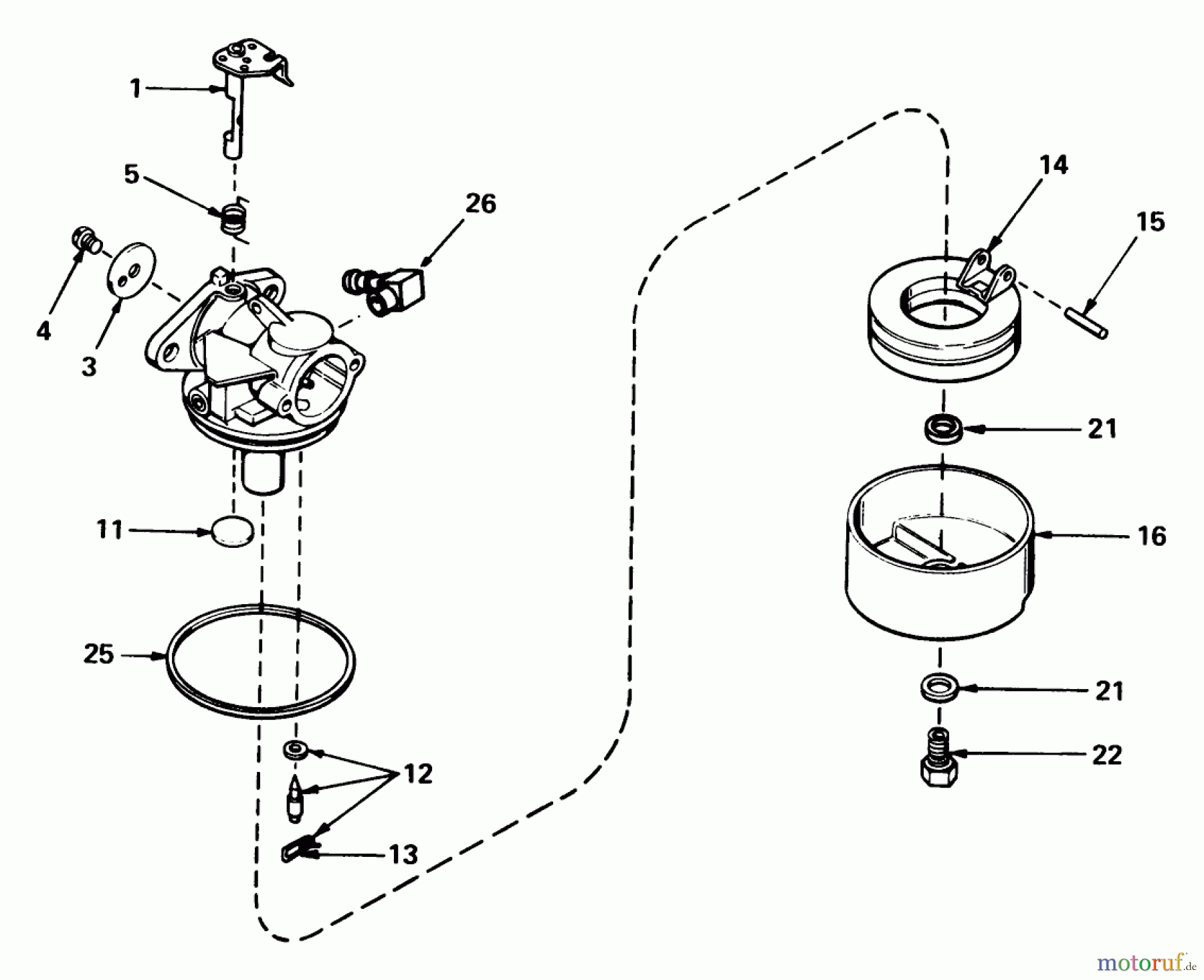 Toro Neu Mowers, Walk-Behind Seite 1 20440 - Toro Lawnmower, 1975 (5000001-5999999) CARBURETOR NO. 631831