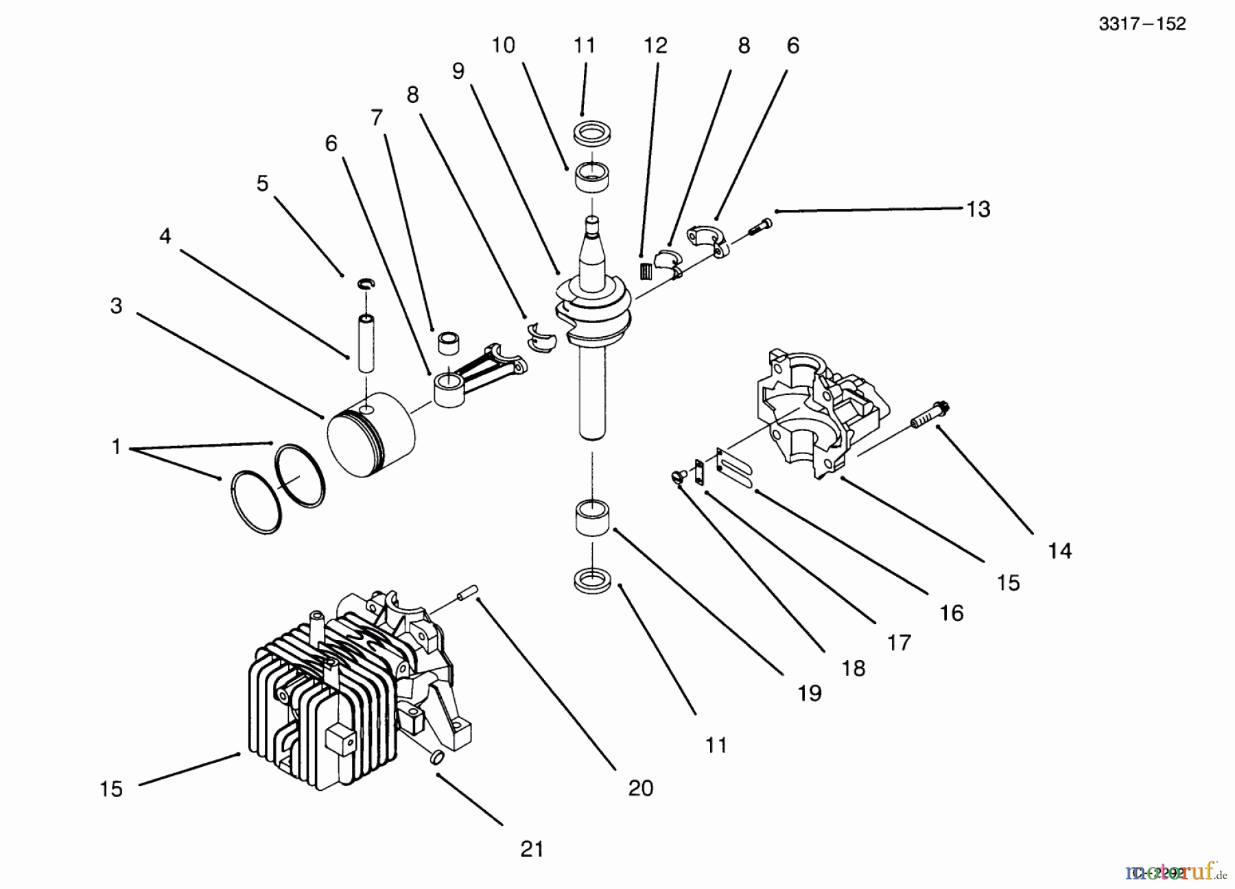 Toro Neu Mowers, Walk-Behind Seite 1 20441 - Toro Lawnmower, 1995 (5900001-5999999) BLOCK ASSEMBLY (MODEL NO. 20441 ONLY)