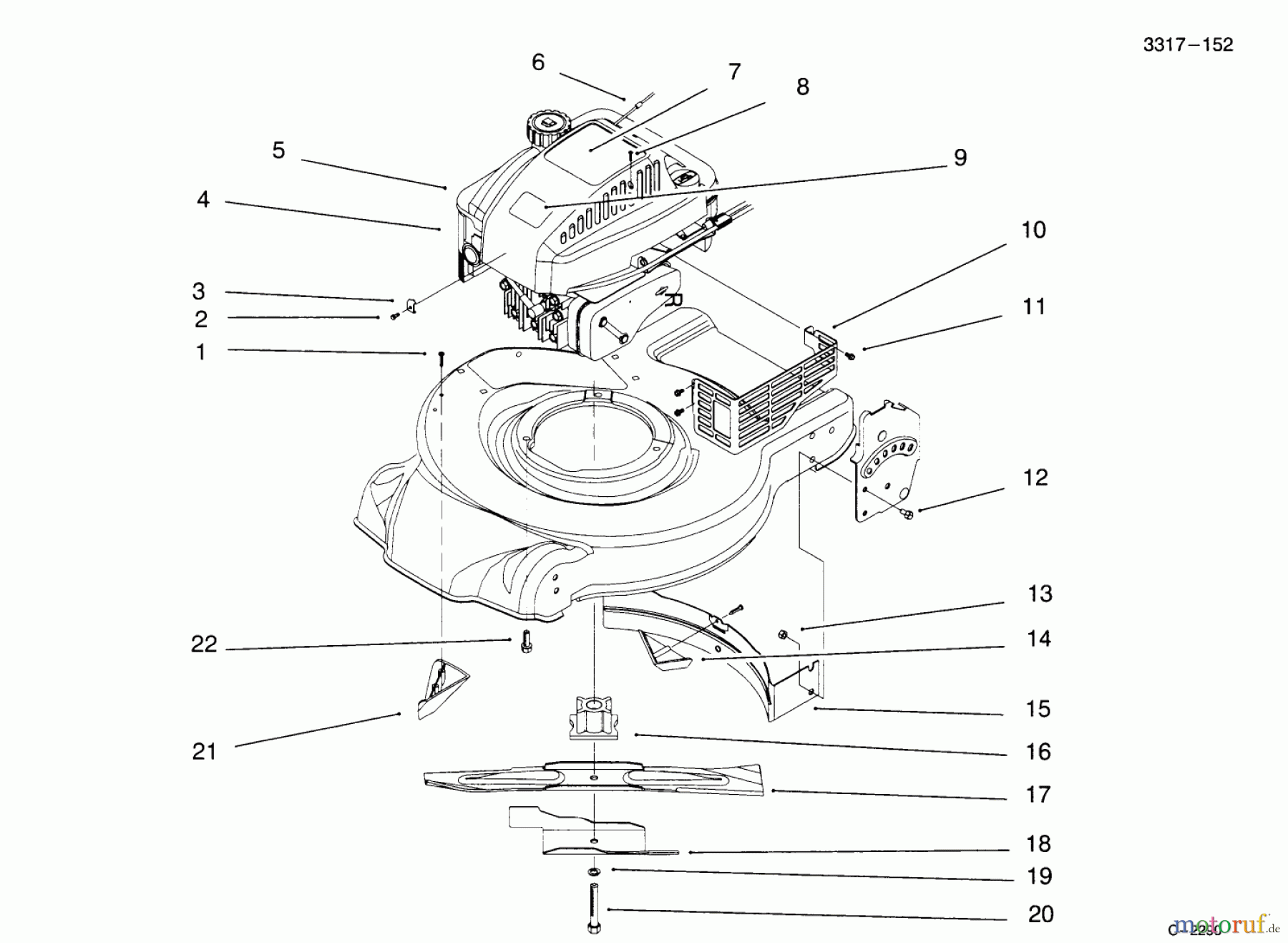 Toro Neu Mowers, Walk-Behind Seite 1 20443 - Toro Lawnmower, 1995 (5900001-5999999) ENGINE ASSEMBLY #2