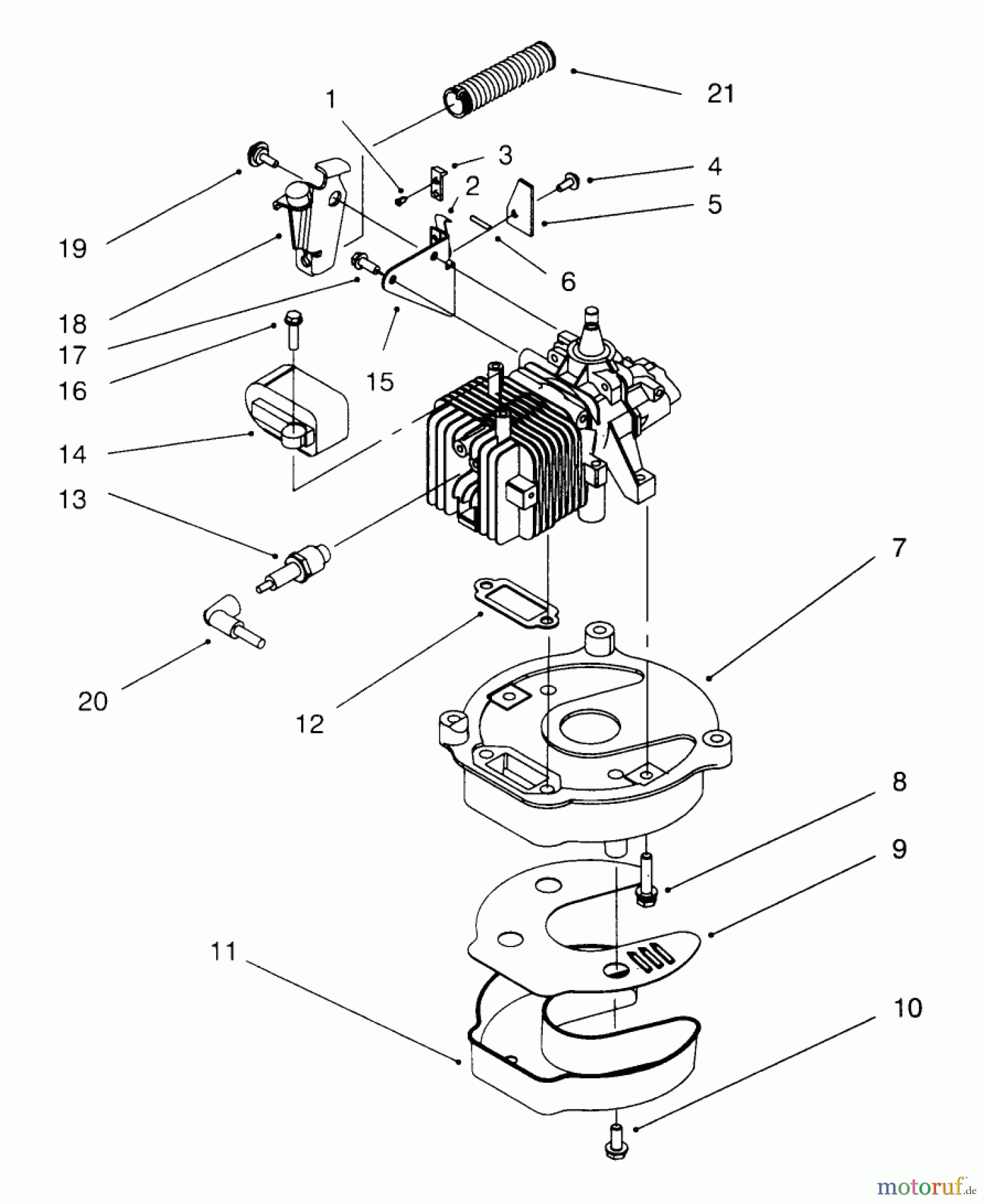 Toro Neu Mowers, Walk-Behind Seite 1 20441 - Toro Lawnmower, 1996 (6900001-6999999) BRAKE & MUFFLER ASSEMBLY (MODEL NO. 20441 ONLY)