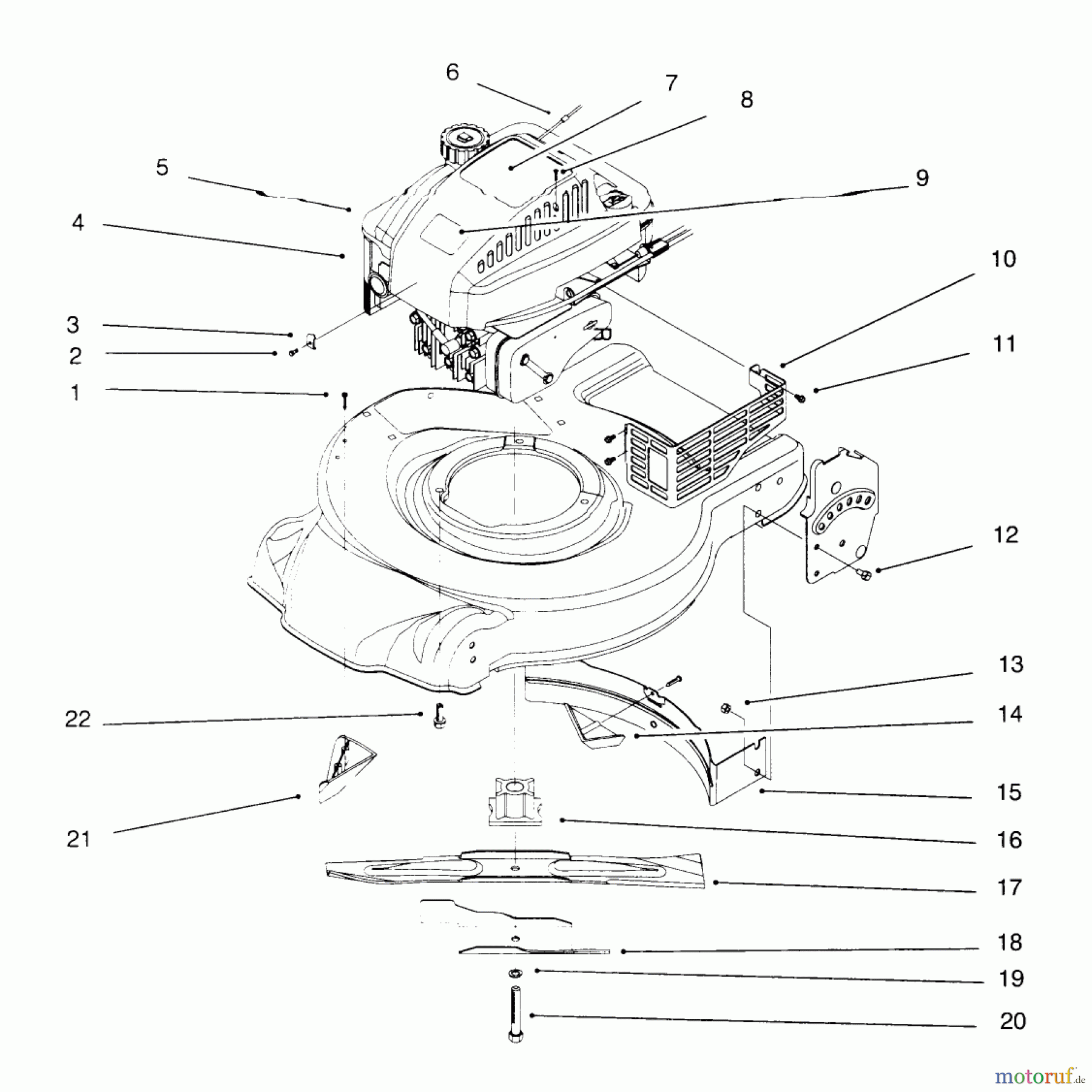 Toro Neu Mowers, Walk-Behind Seite 1 20441 - Toro Lawnmower, 1996 (6900001-6999999) ENGINE ASSEMBLY #2