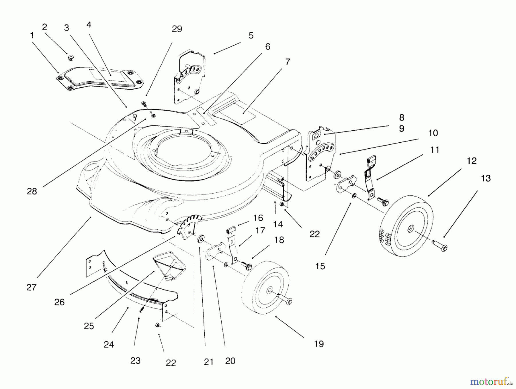  Toro Neu Mowers, Walk-Behind Seite 1 20441 - Toro Lawnmower, 1996 (6900001-6999999) HOUSING ASSEMBLY